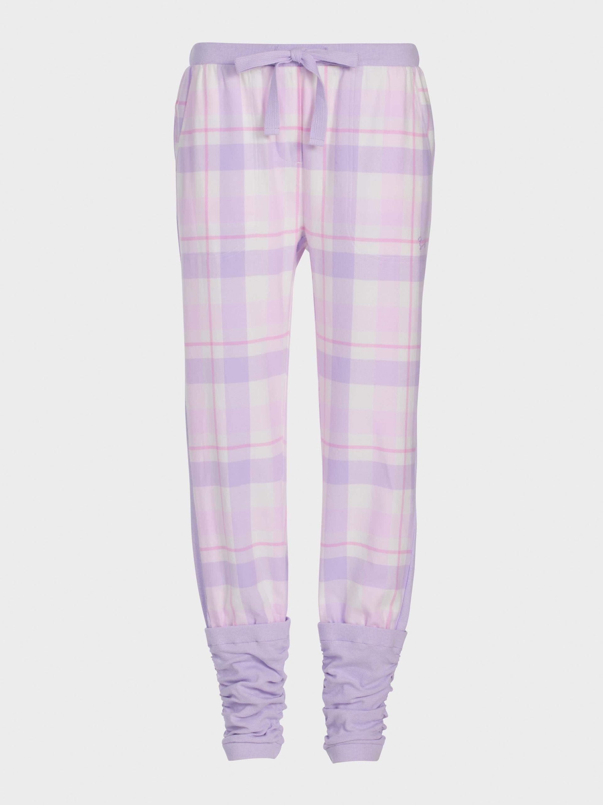Lilac Check Flannelette Legwarmer Pj Pant multi image 3