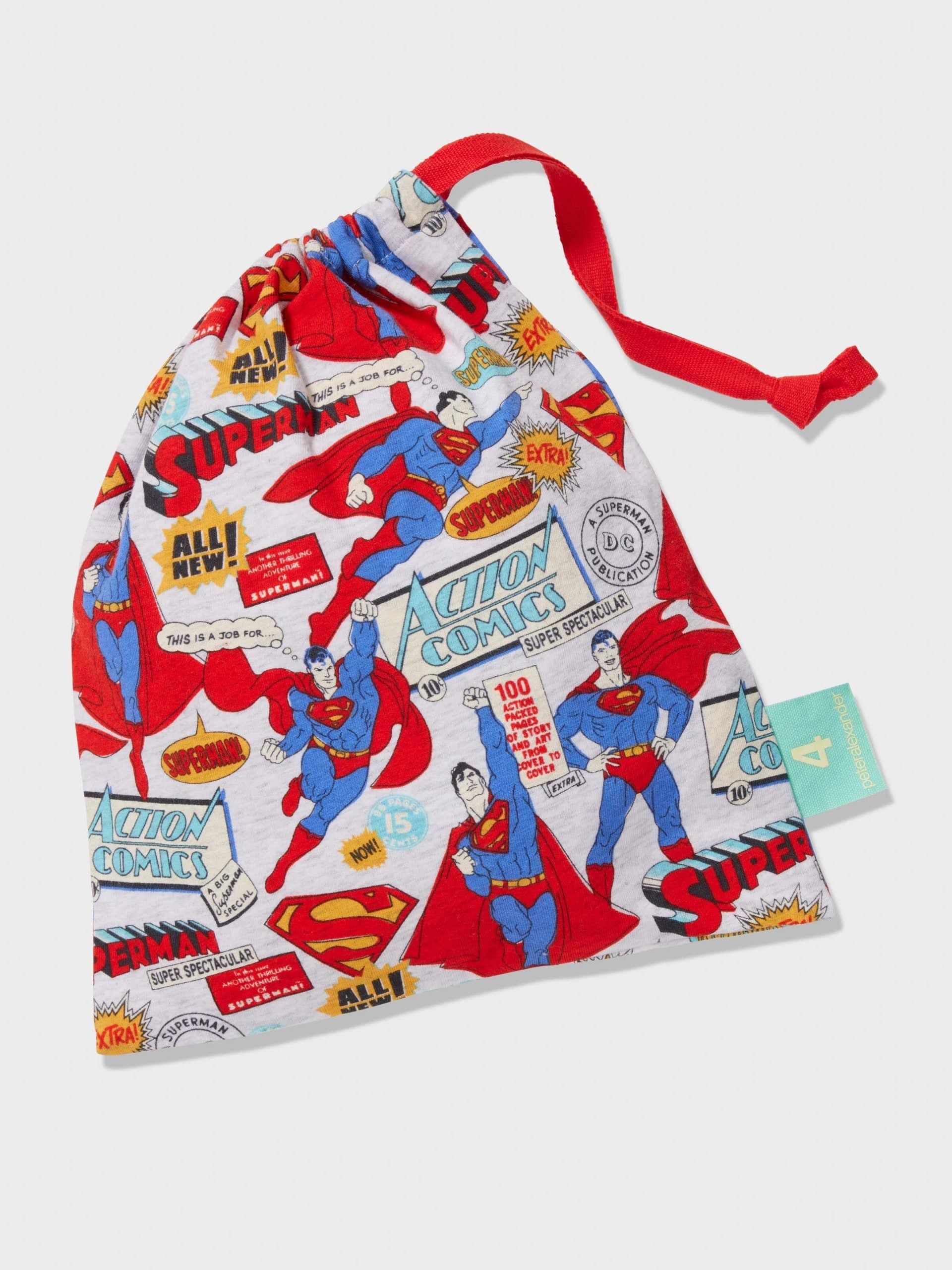 Jnr Boys Superman Comic Short Pj Set Multi image 3