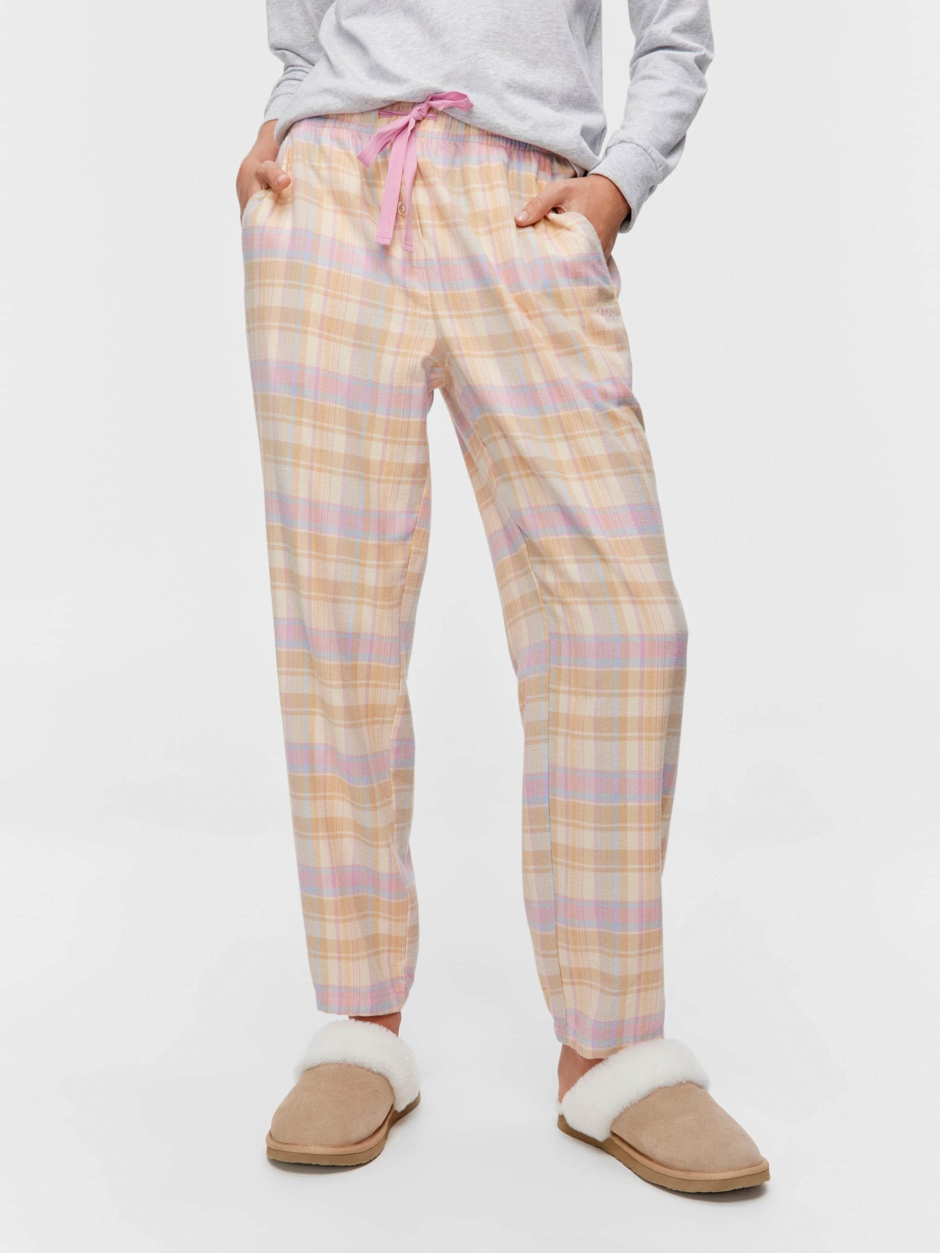 Toffee Check Flannelette Tapered Pj Pant multi image 2