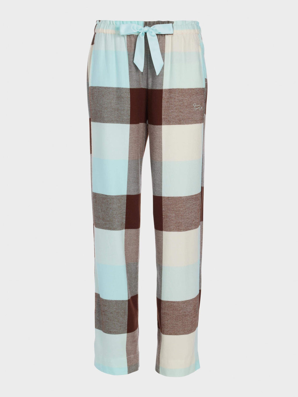 Mint Choc Check Bamboo Flannelette Wide Leg Pj Pant multi image 3