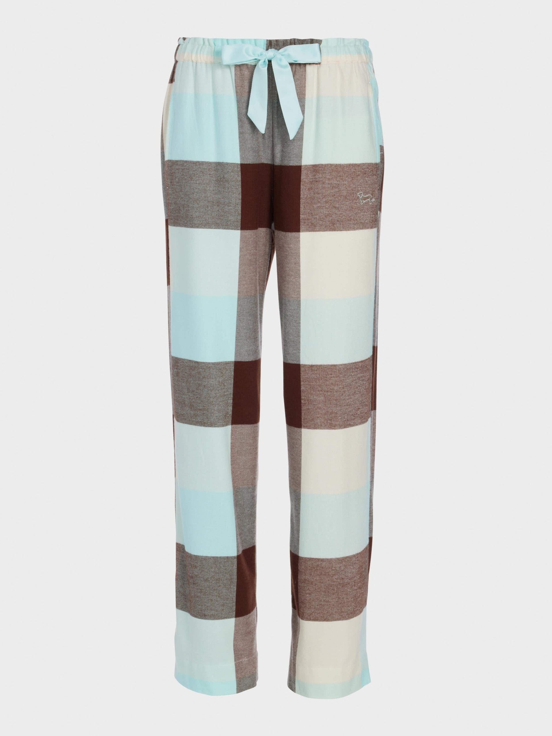 Mint Choc Check Bamboo Flannelette Wide Leg Pj Pant multi image 3