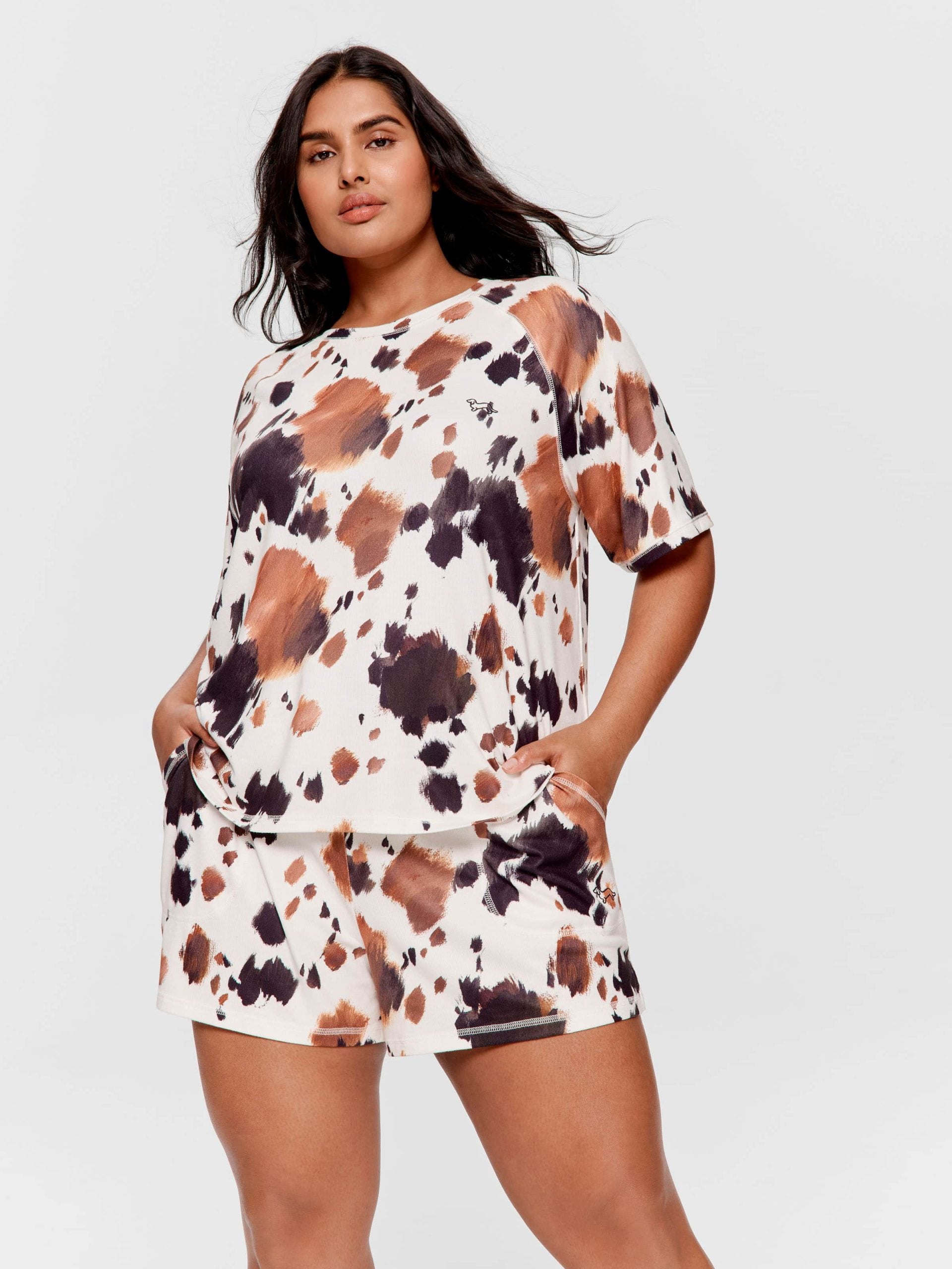 P.A. Plus Cow Plush Oversized Tee Multi image 1