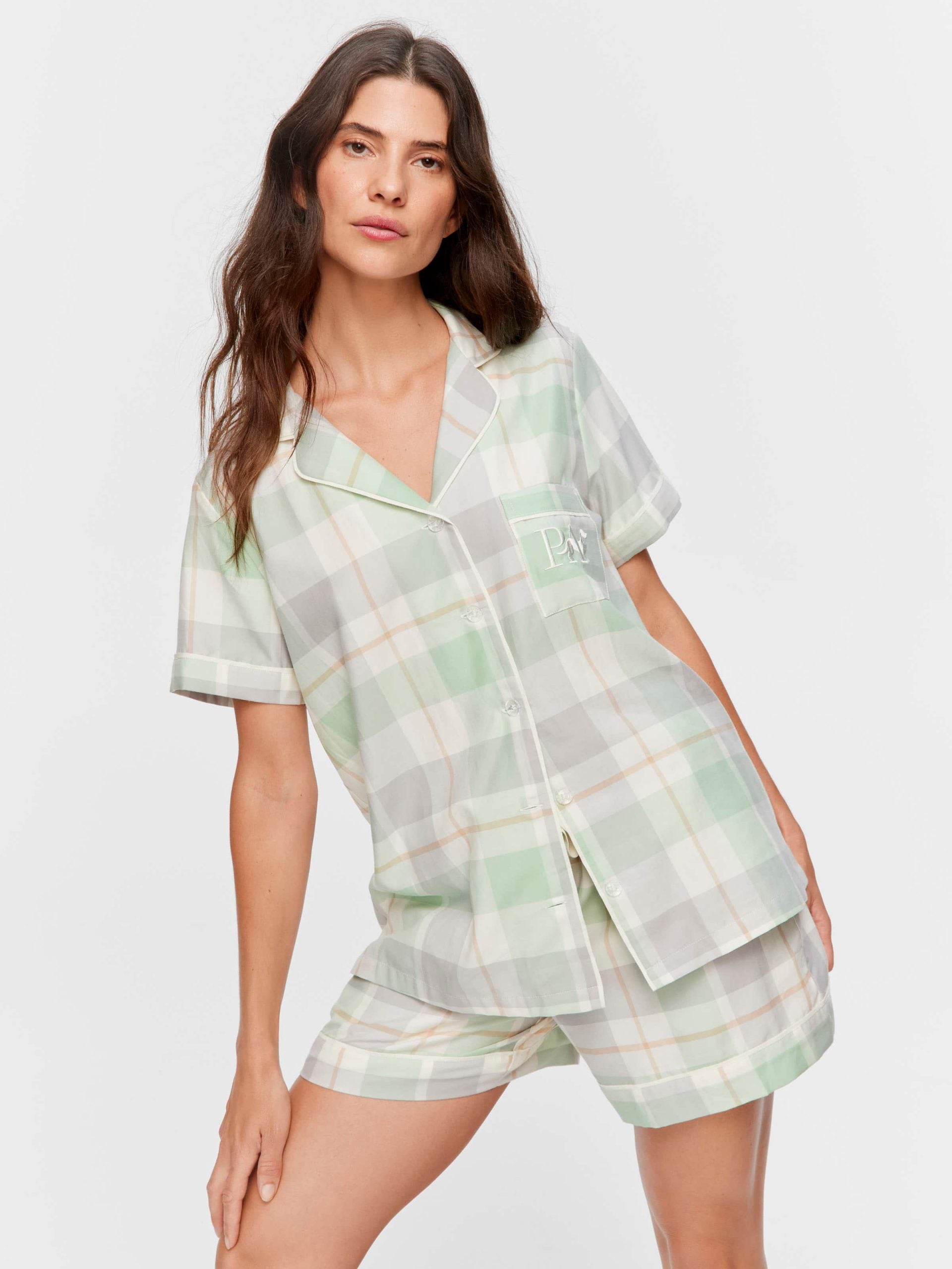 Mint Check Shortie Pj Set multi image 1