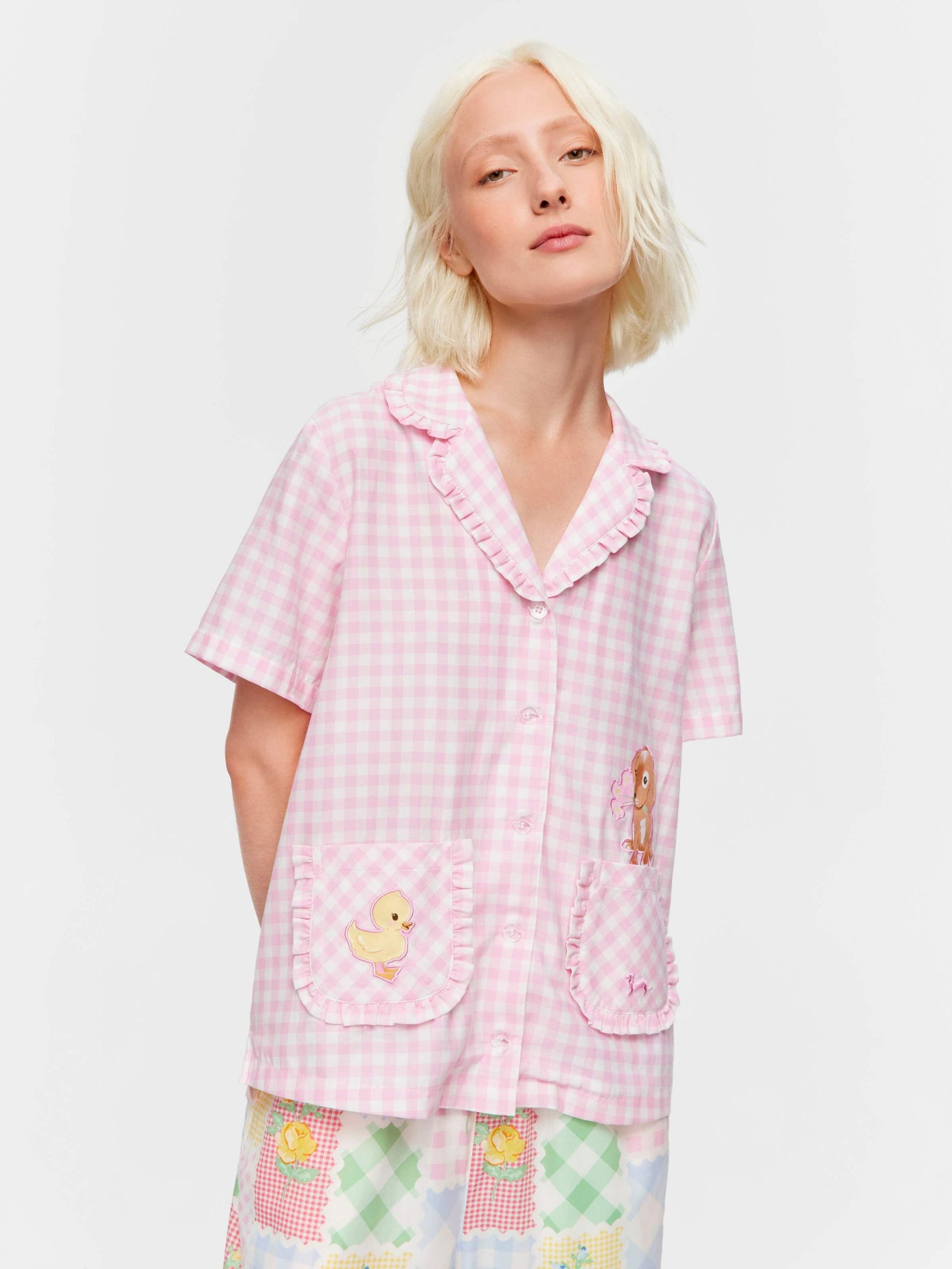 Pink Gingham Short Sleeve Shirt multi image 0