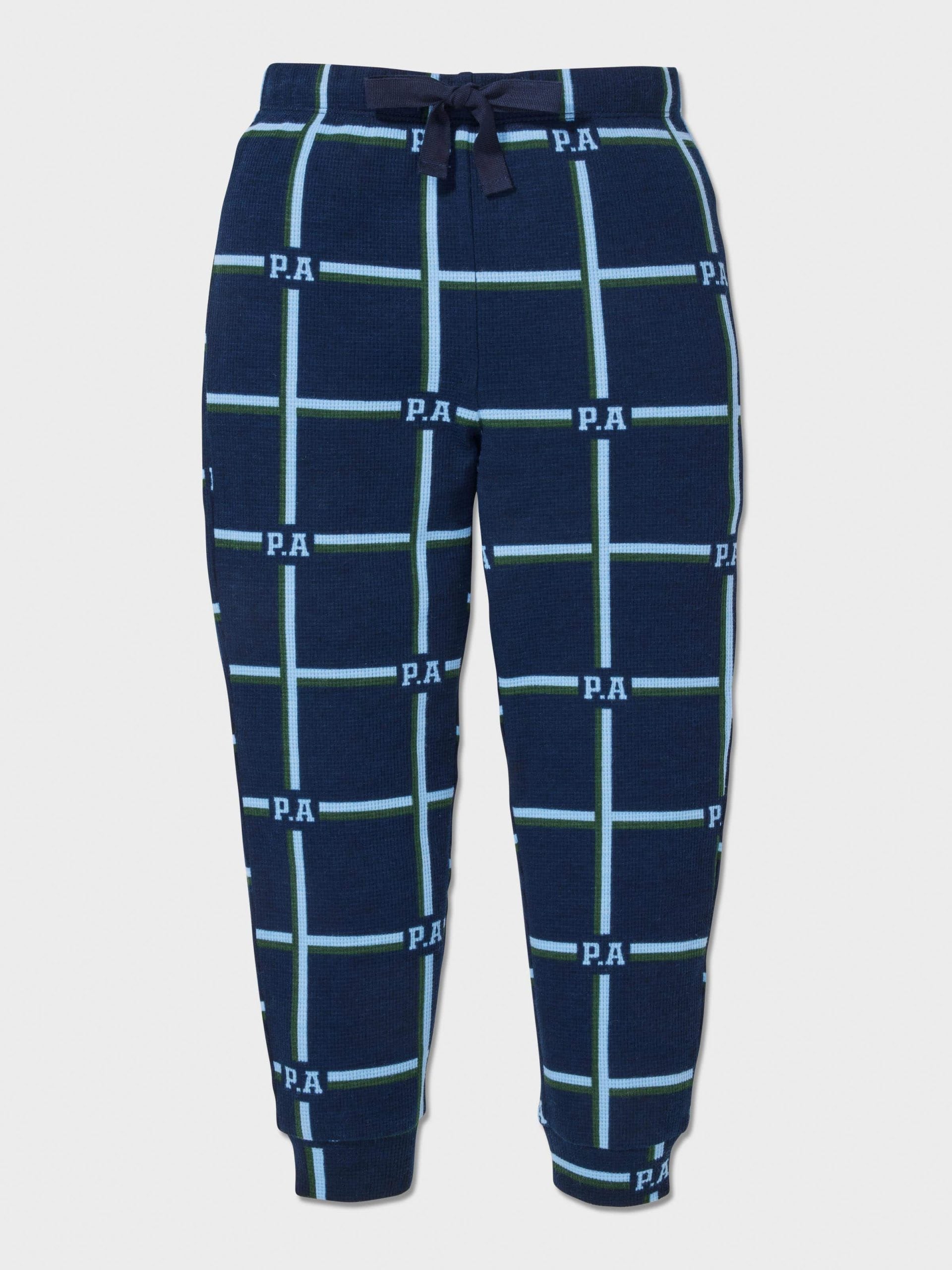 Boys Navy Check Long Pj Set multi image 1