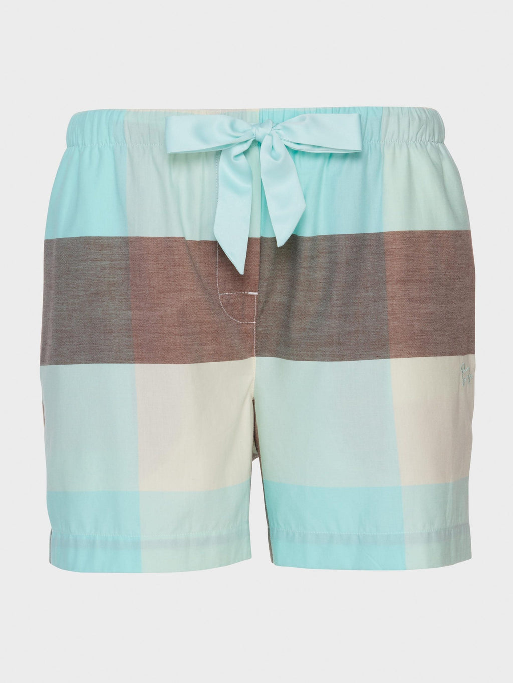 Mint Choc Check 100% Cotton Mid Short multi image 3