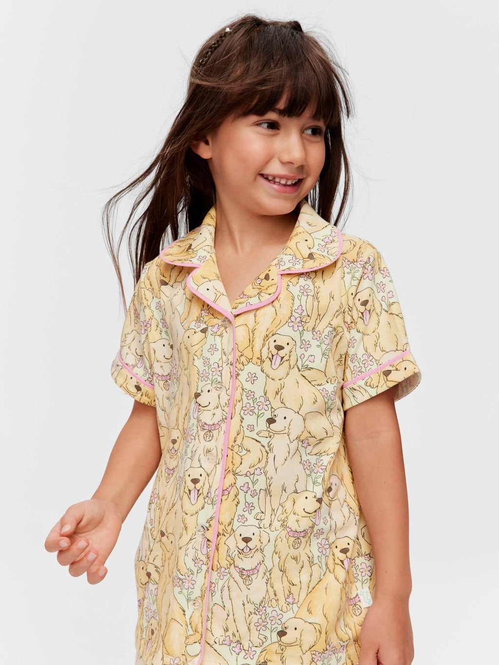 Jnr Girls Golden Retriever Classic Pj Set Multi image 1