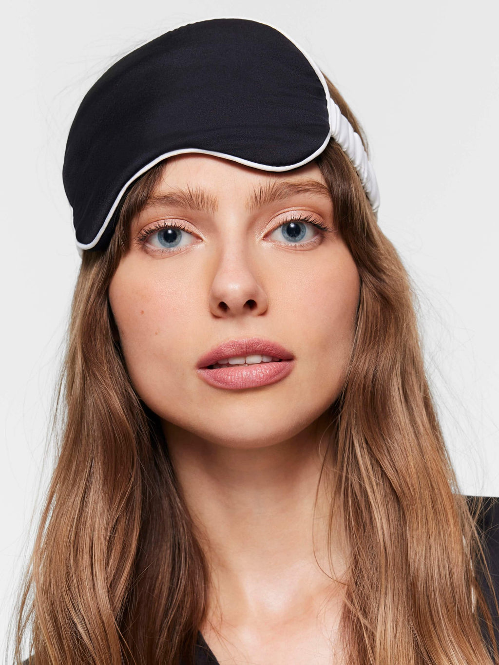 Black Satin Eye Mask black image 1