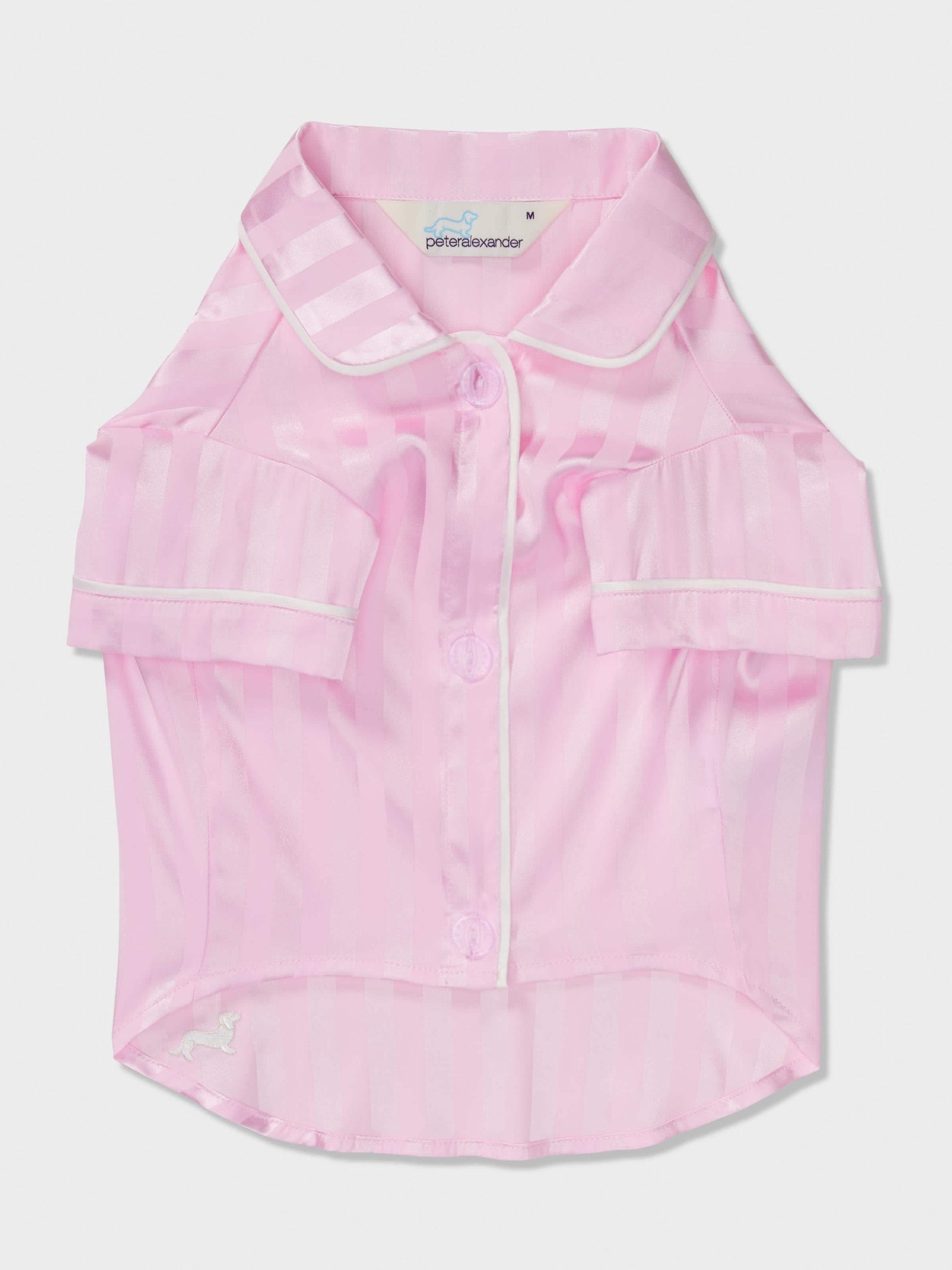 Pink Stripe Satin Doggy Shirt Pale Pink image 4