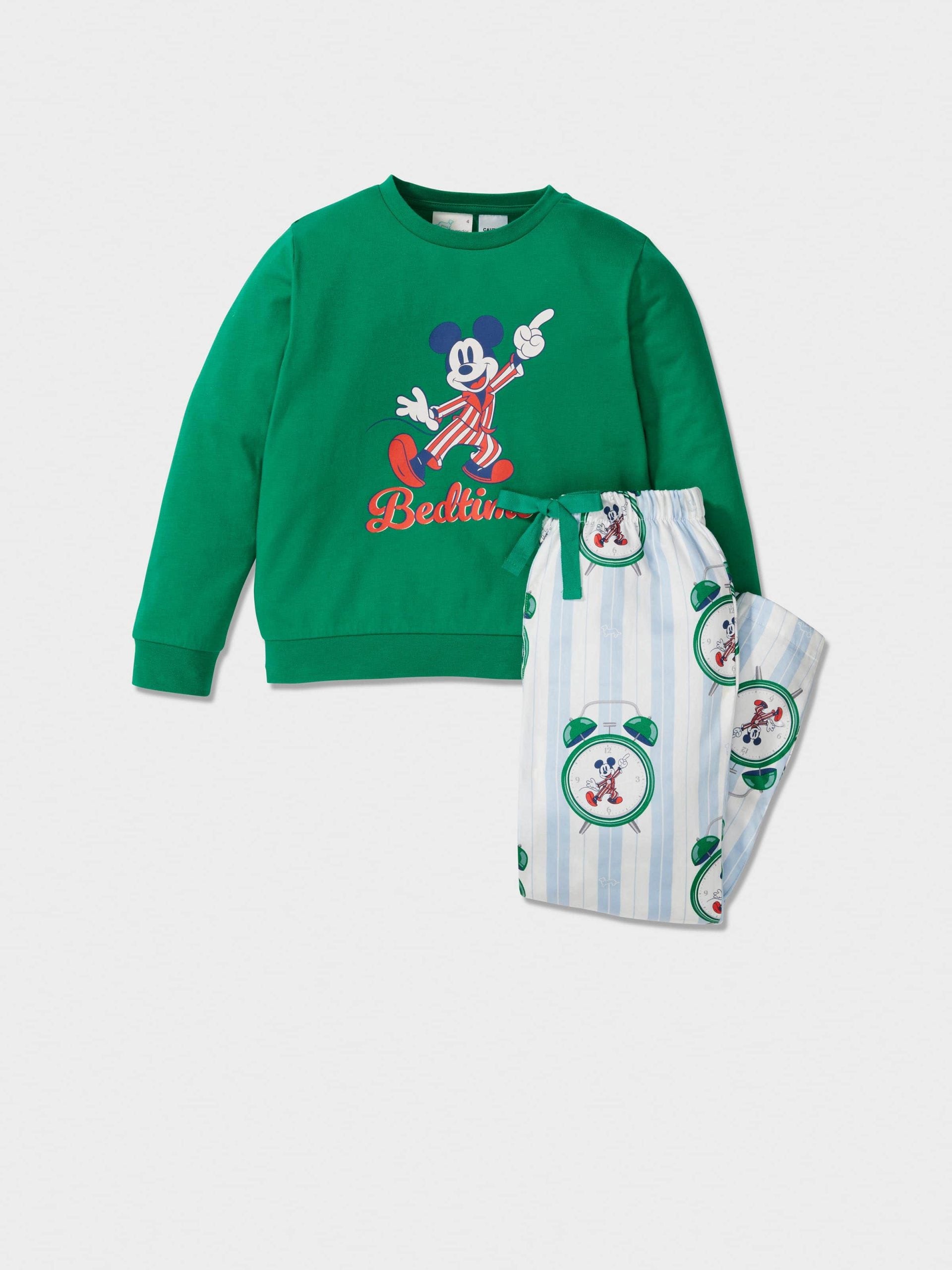 Jnr Boys Disney Mickey Clock Long Pj Set Multi image 0
