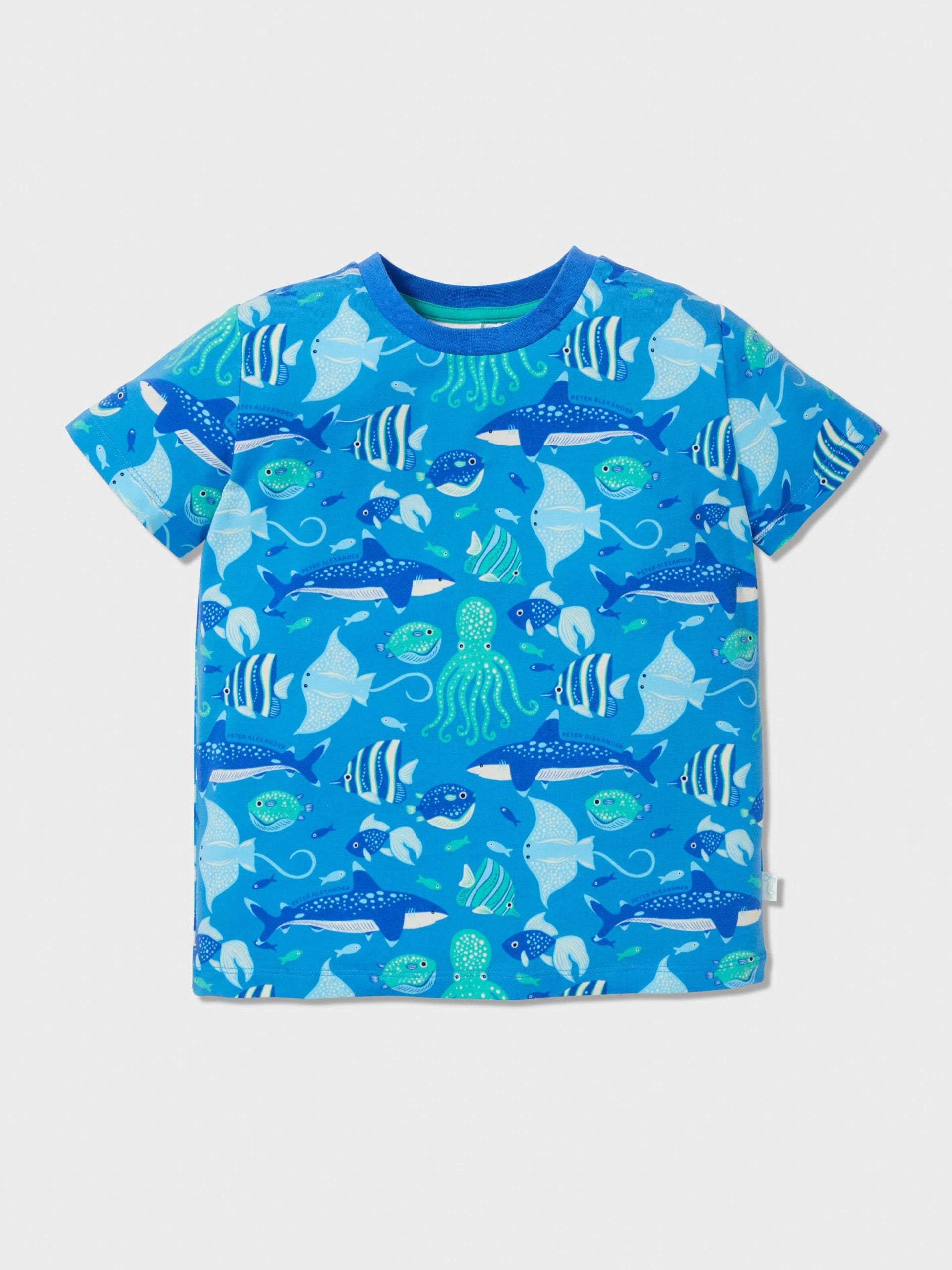 Jnr Boys Sea Life Pj Set blue image 2