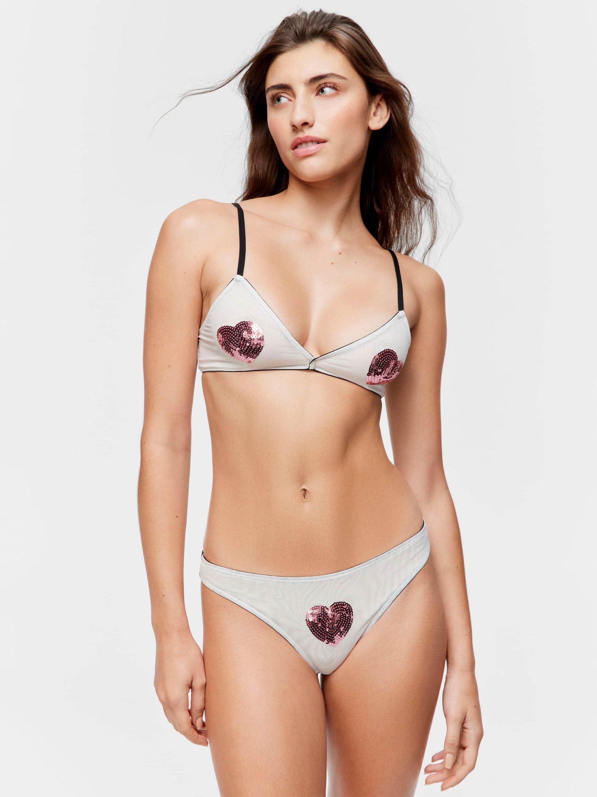 Sequin Heart Bralette multi image 1