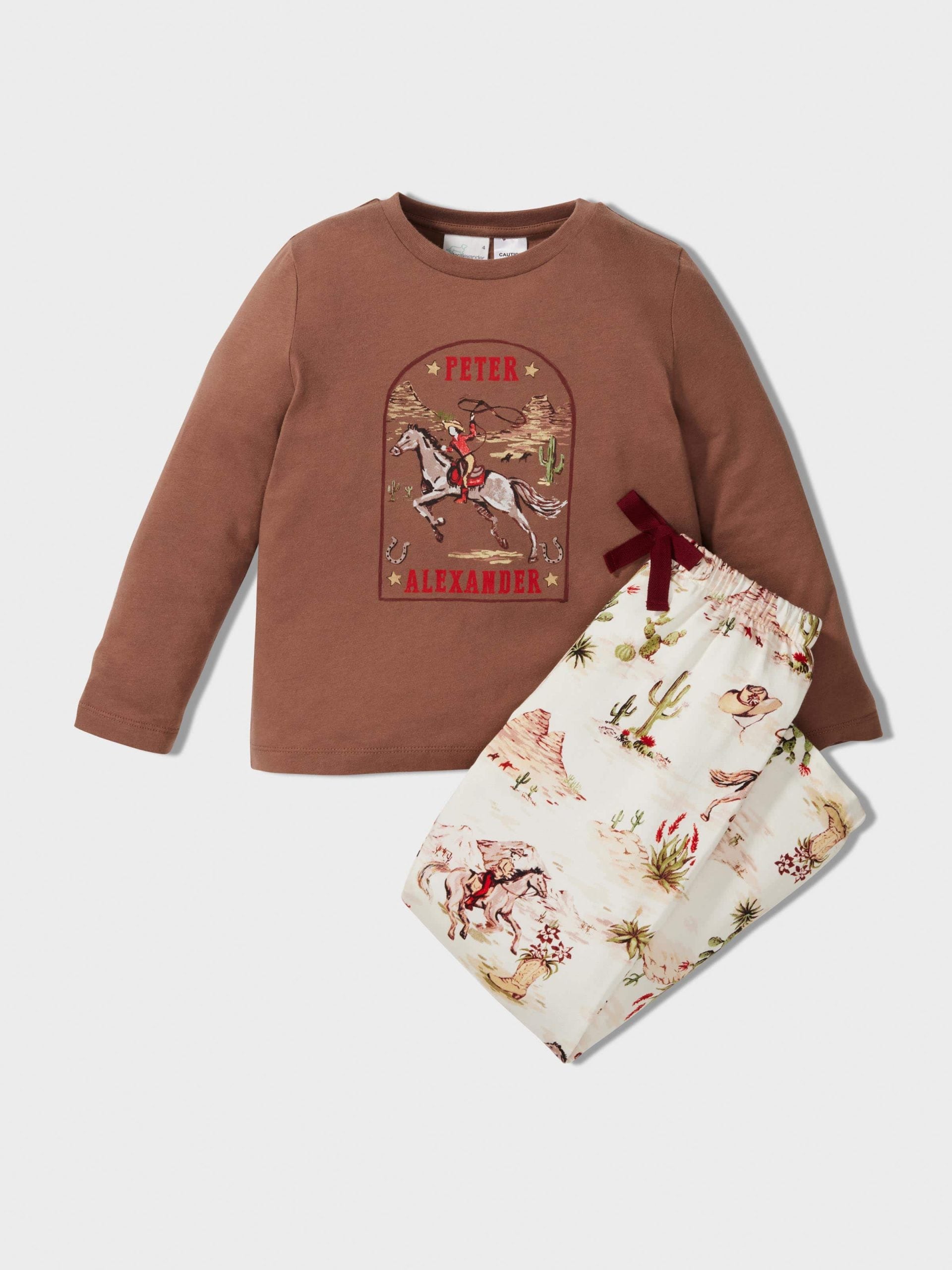 Boys Western Print Long Pj Set Multi image 2