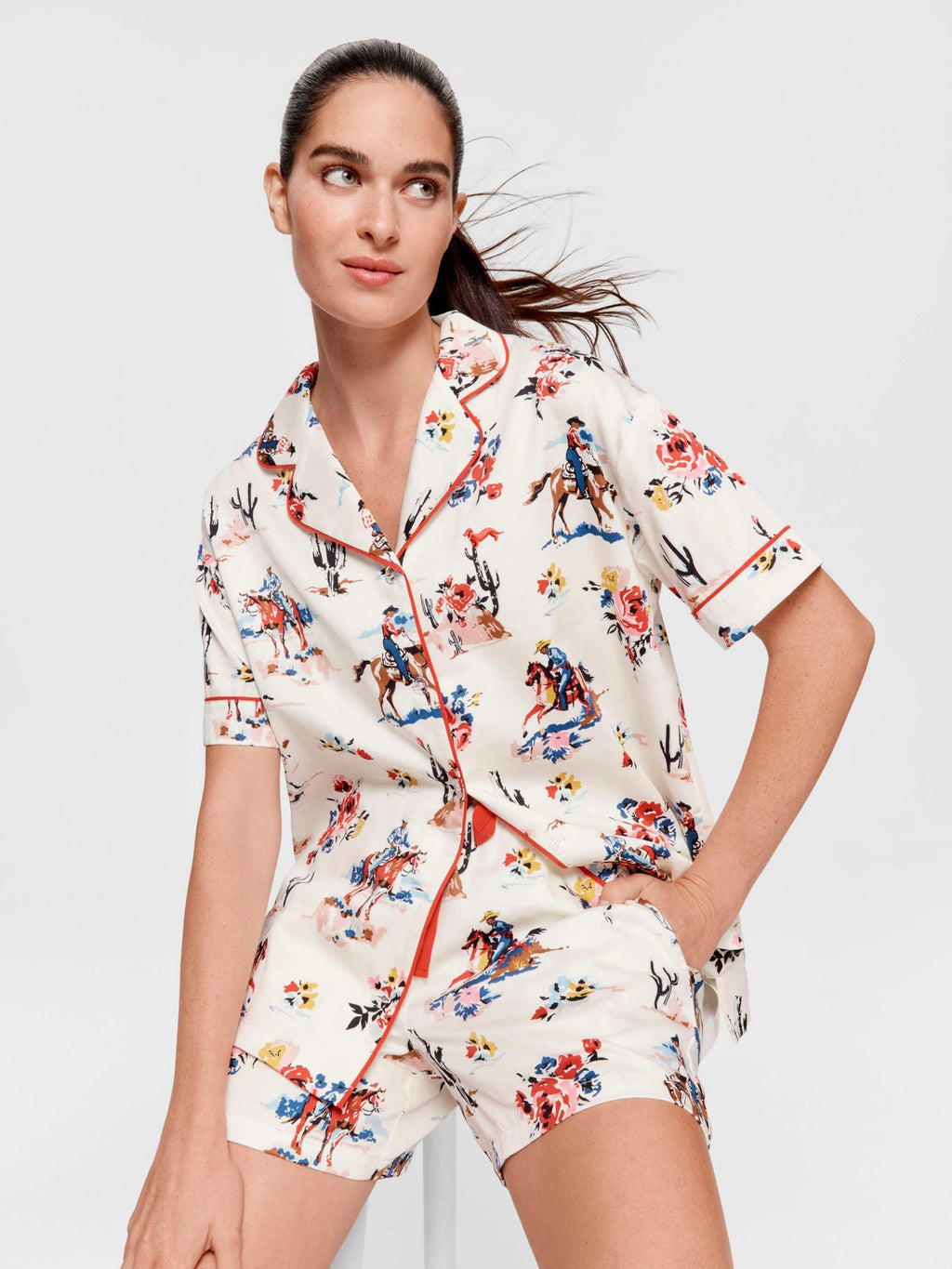 Cowboy 100% Cotton Shortie Pj Set Multi image 0