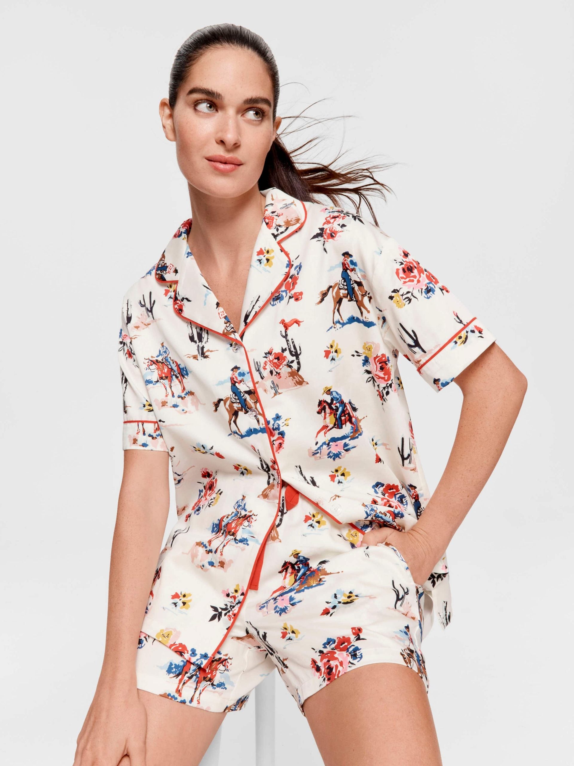 Cowboy 100% Cotton Shortie Pj Set Multi image 0