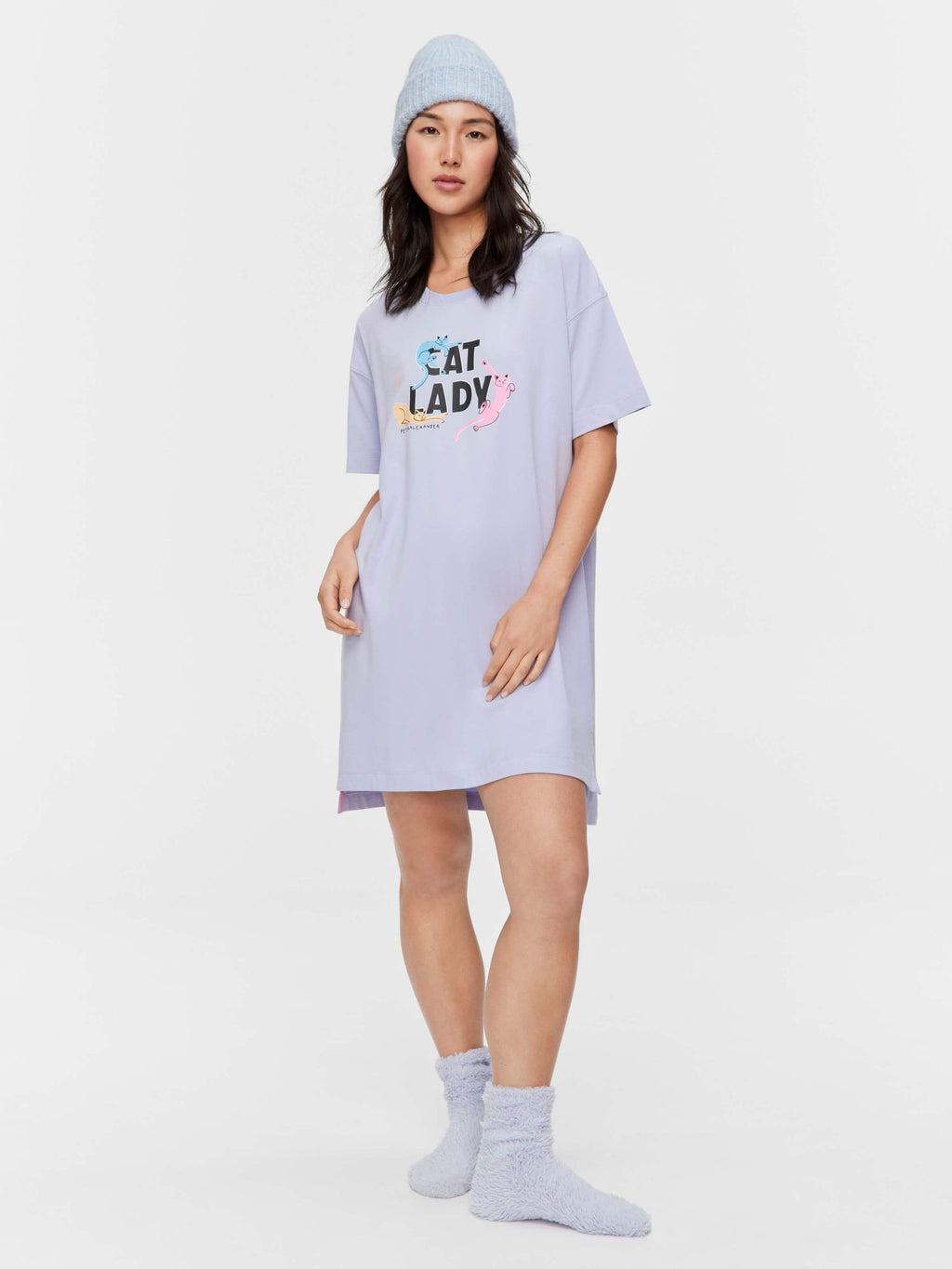 Lilac Cat Lady Sleep Tee multi image 0