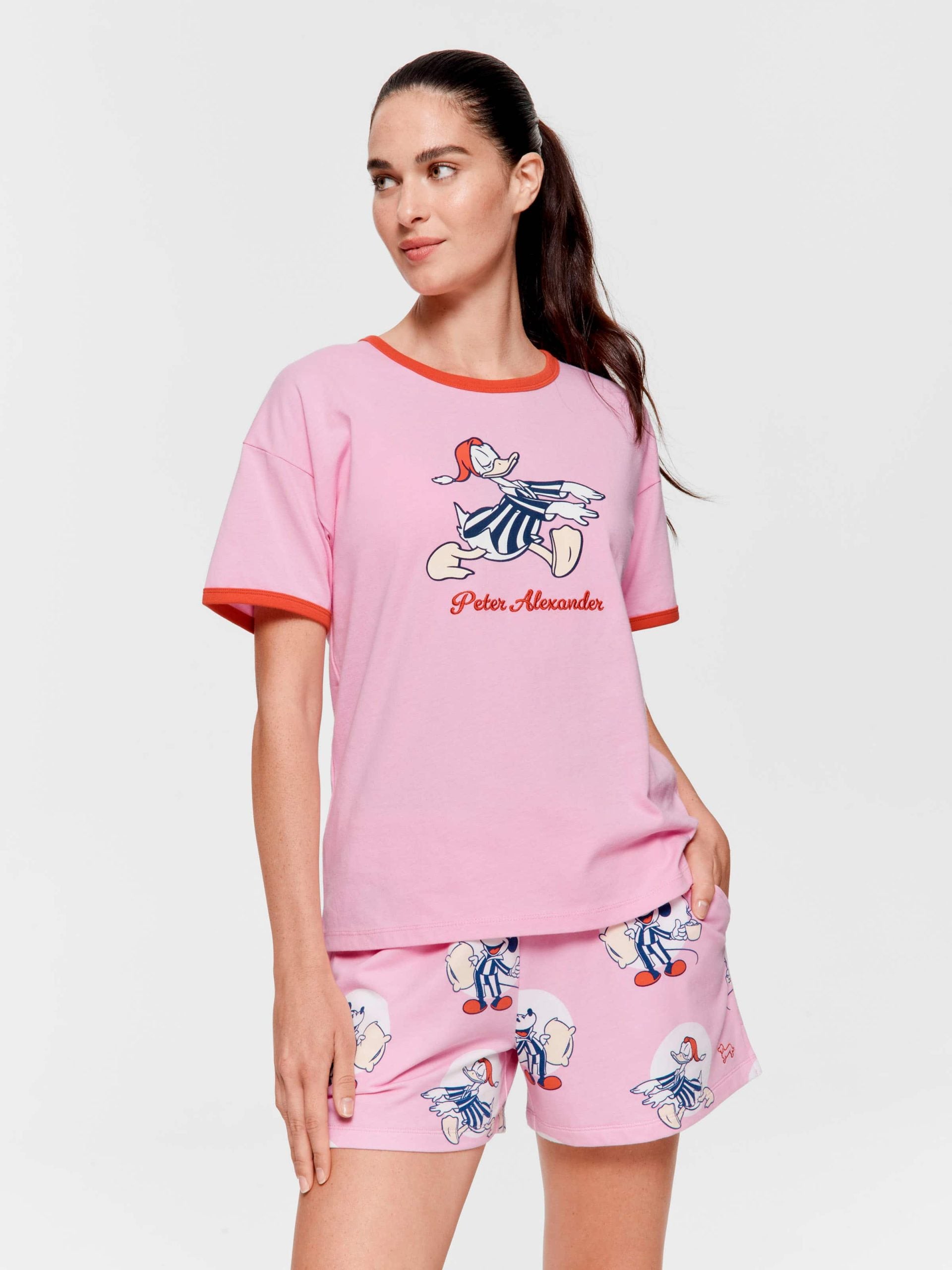 Sleepy Donald Duck Oversized Tee Pink image 1