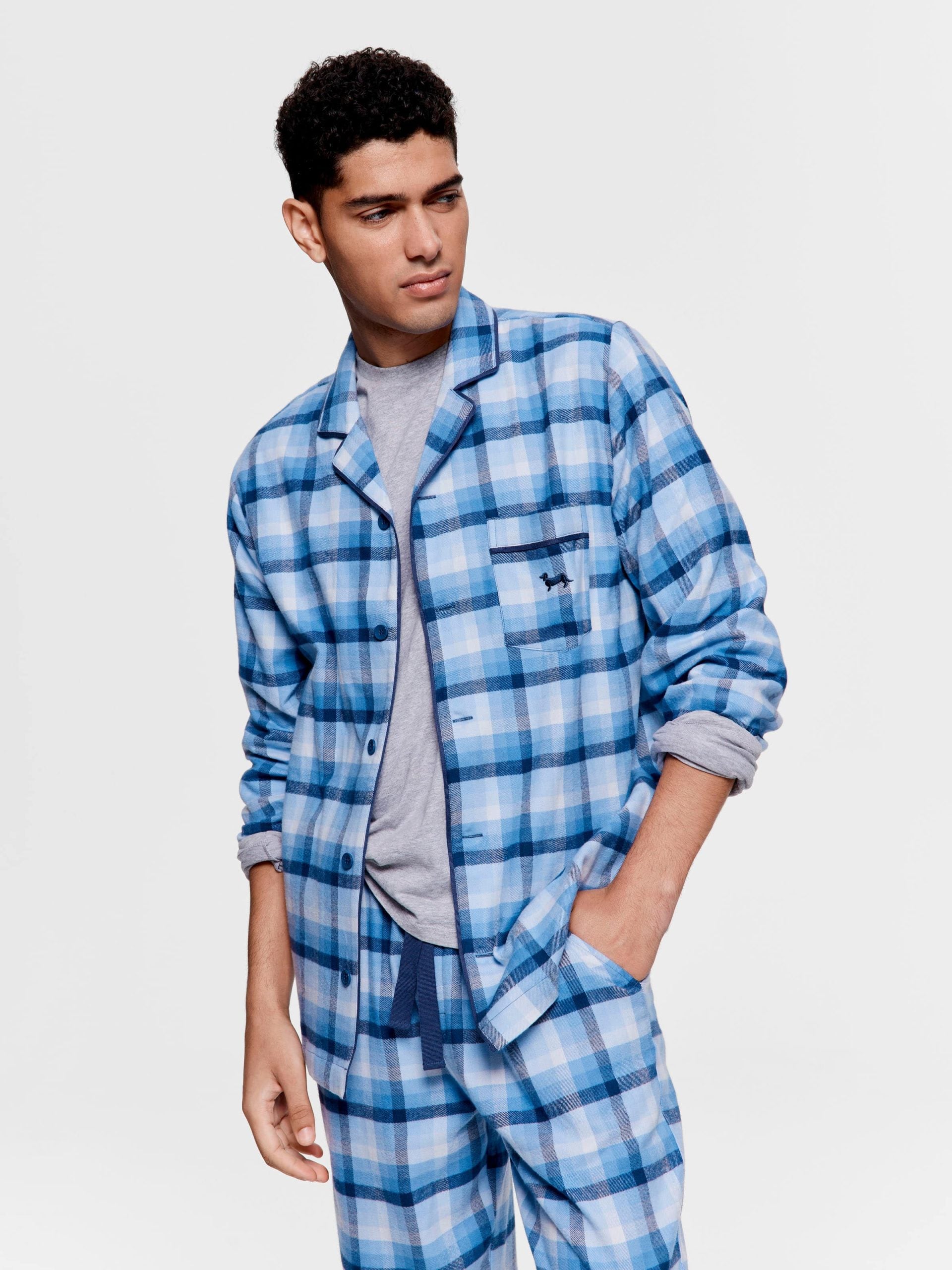 Mini Check Long Sleeve Pj Set blue image 3