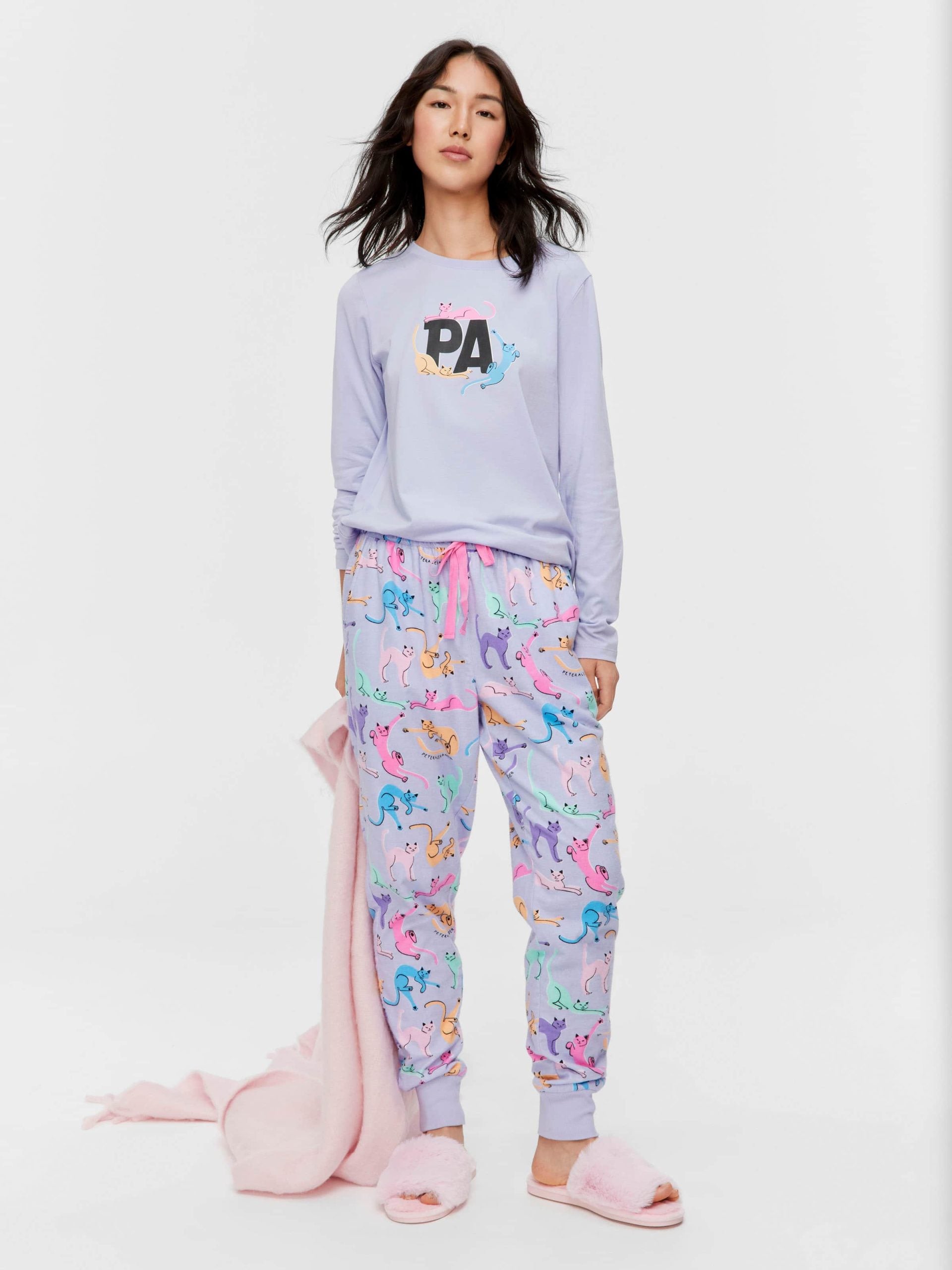Playful Cats Cuffed Flannelette Pj Pant multi image 0