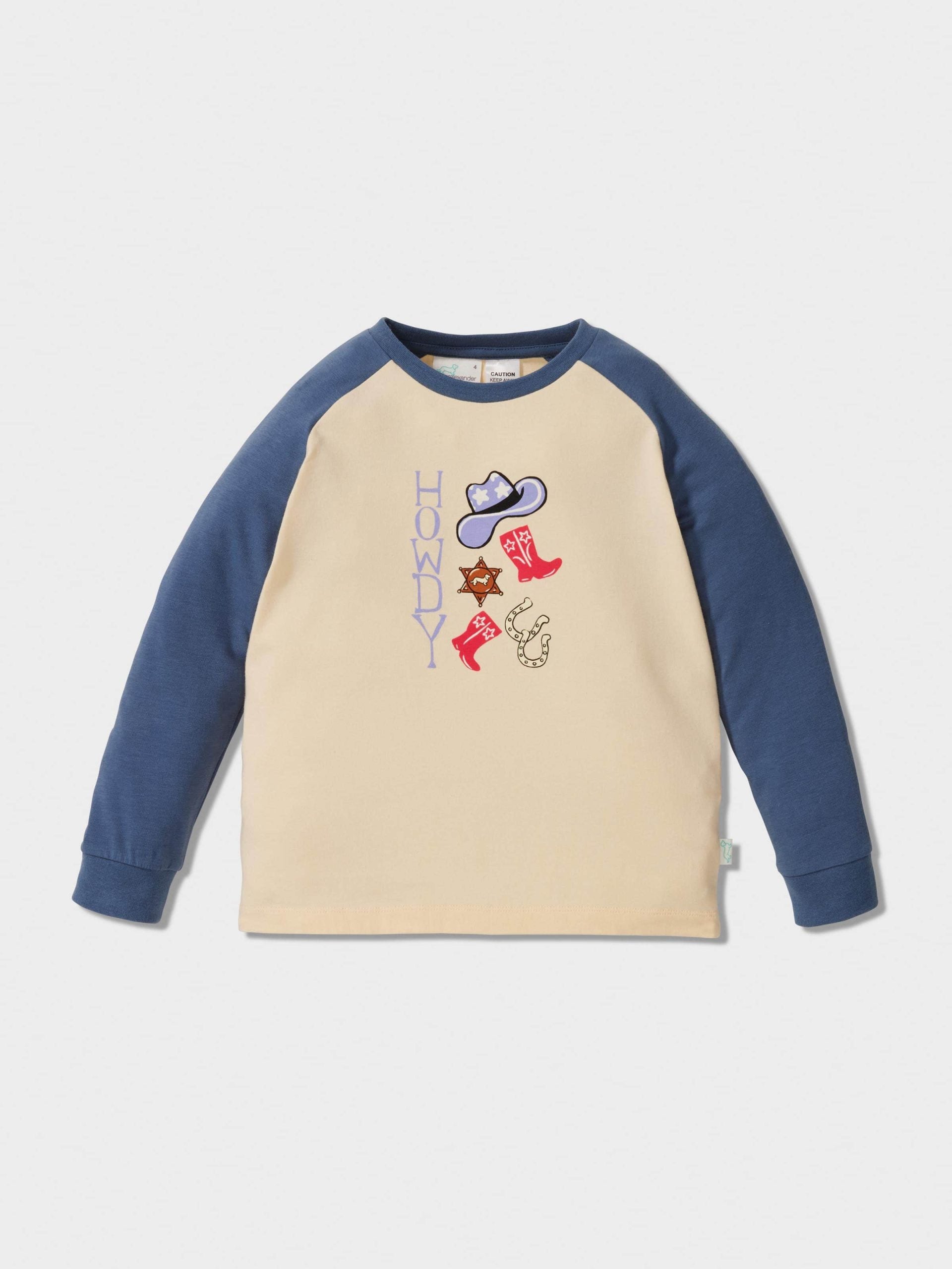 Jnr Boys Cowboy Penny Long Pj Set Blue image 4