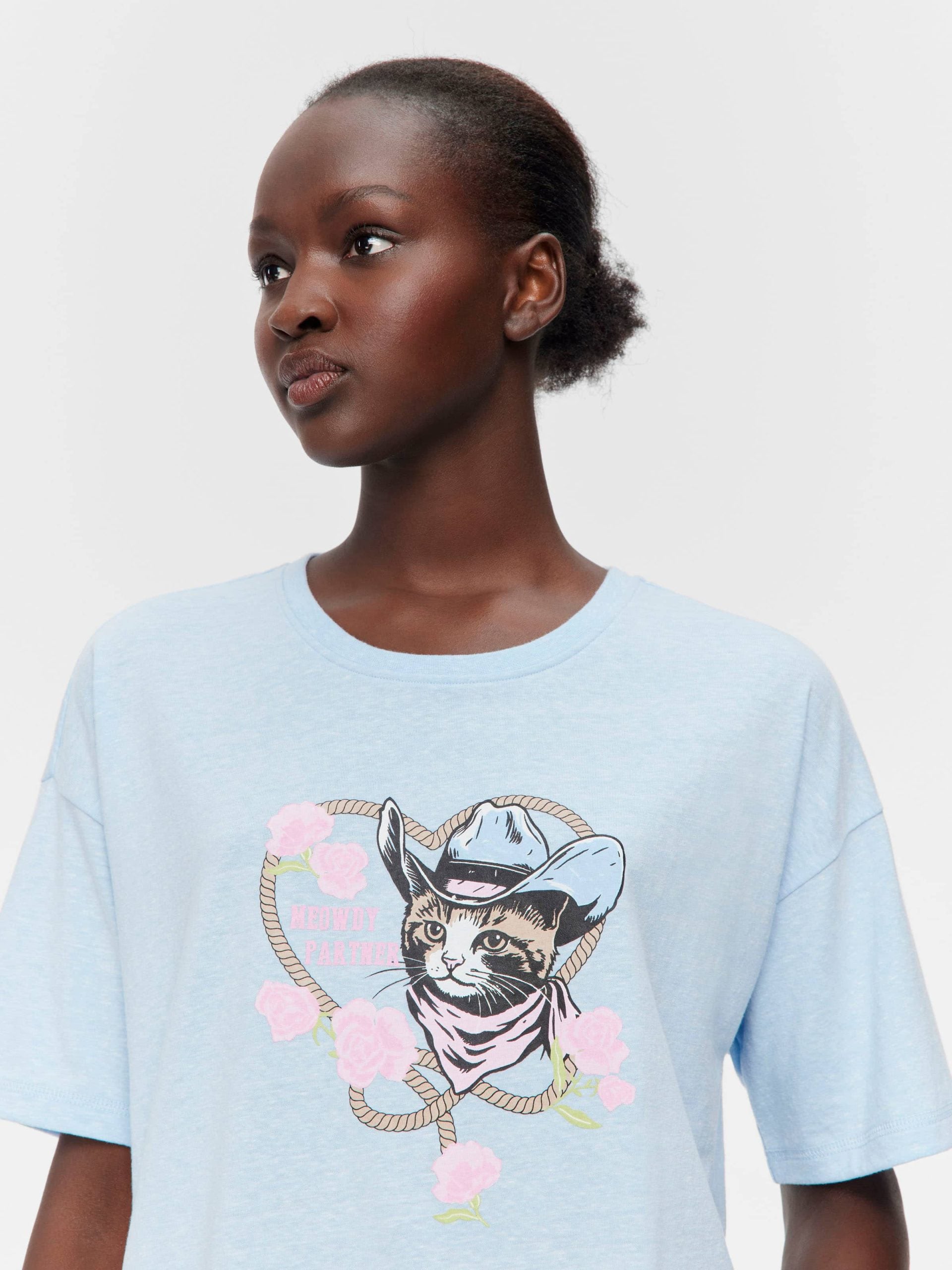 Cowboy Kitty Oversized Tee Pale Blue image 2