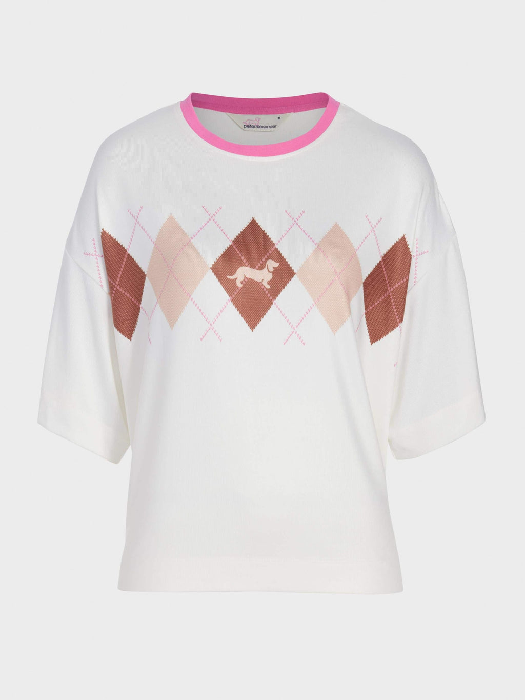 Argyle Plush Oversized Tee cream image 3