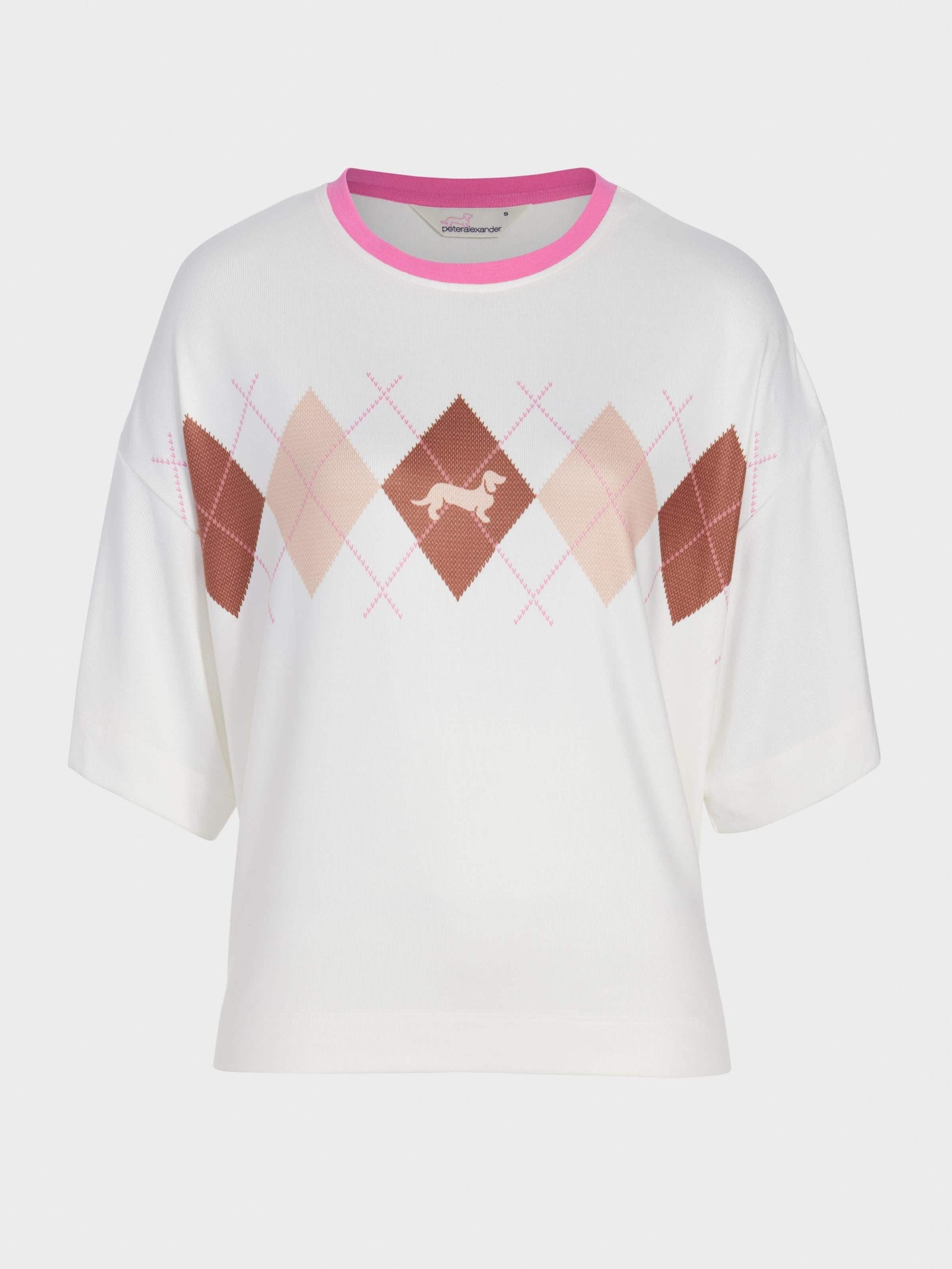 Argyle Plush Oversized Tee cream image 3