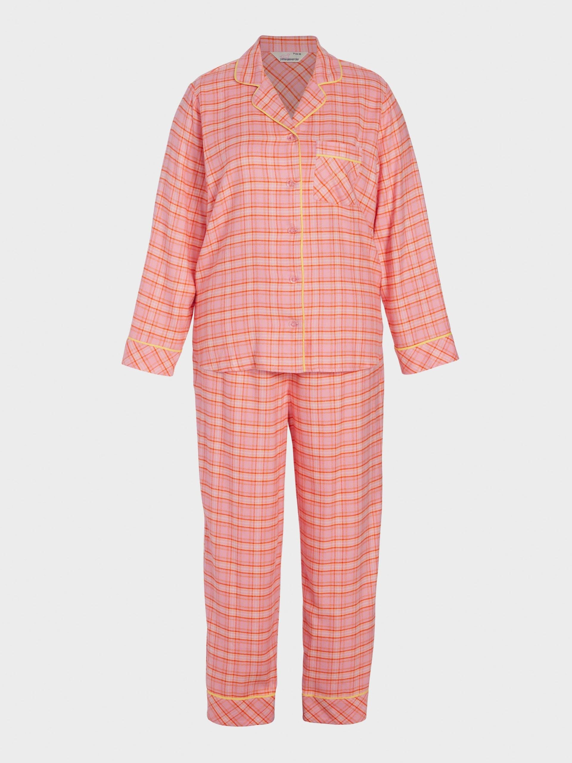 P.A. Plus Pink &amp;amp; Yellow Check Bamboo Flannelette Classic Pj Set Multi image 4