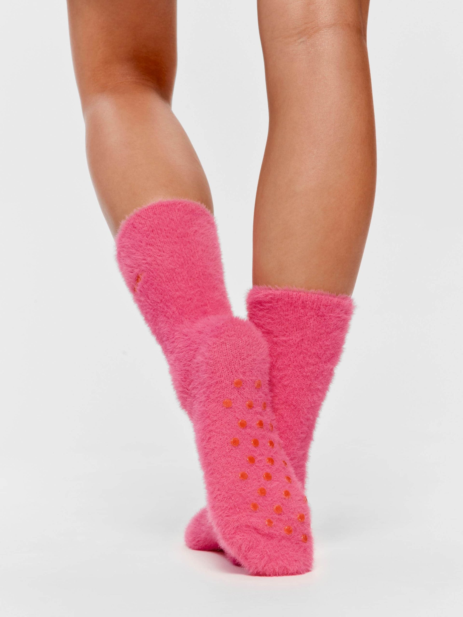 Soft Pink And Red Mink Sock hotpink image 1