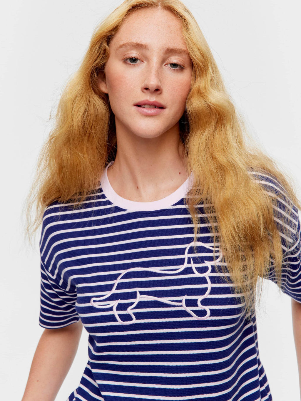 Navy Waffle Stripe Tee multi image 1