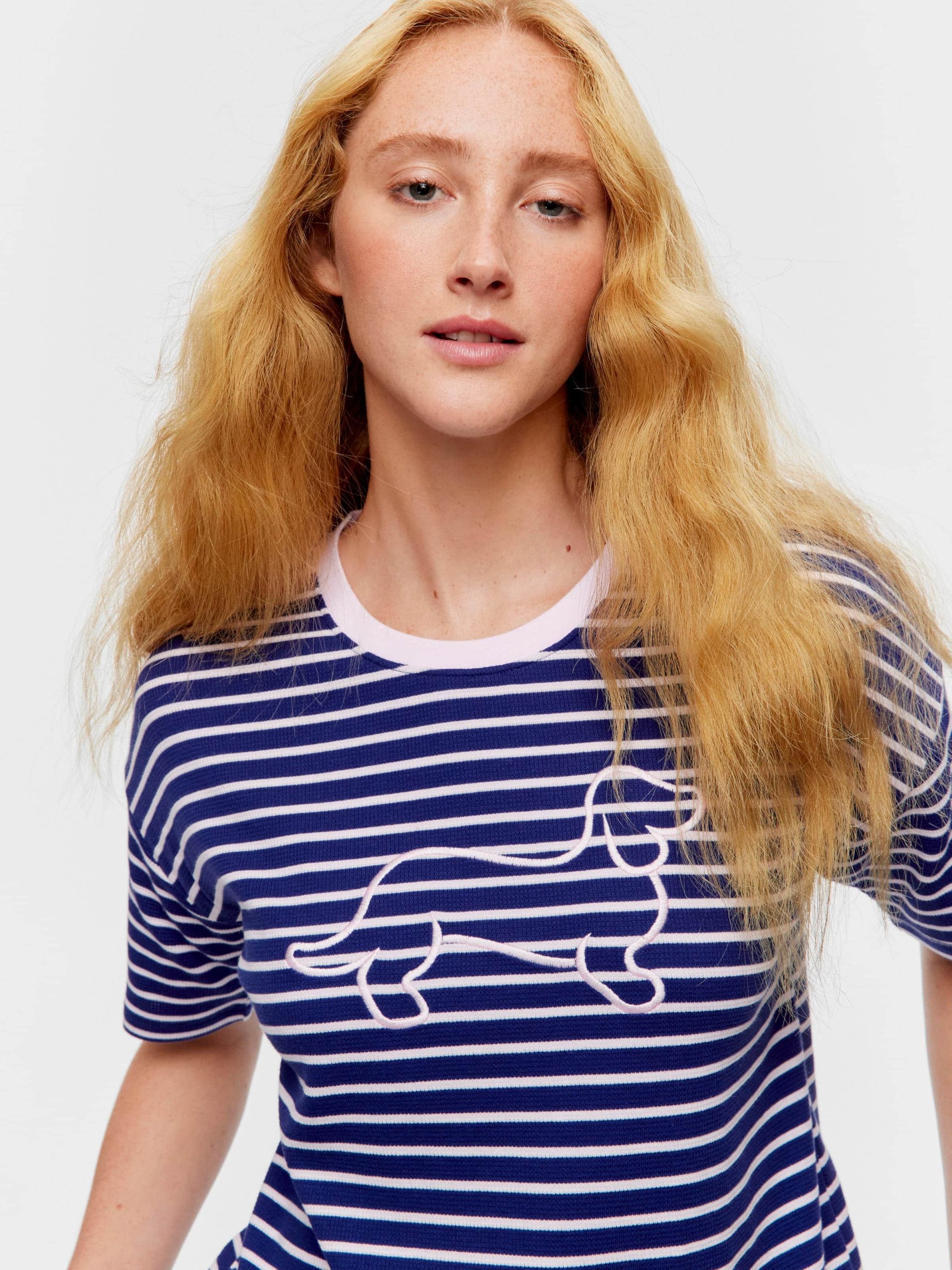 Navy Waffle Stripe Tee multi image 1