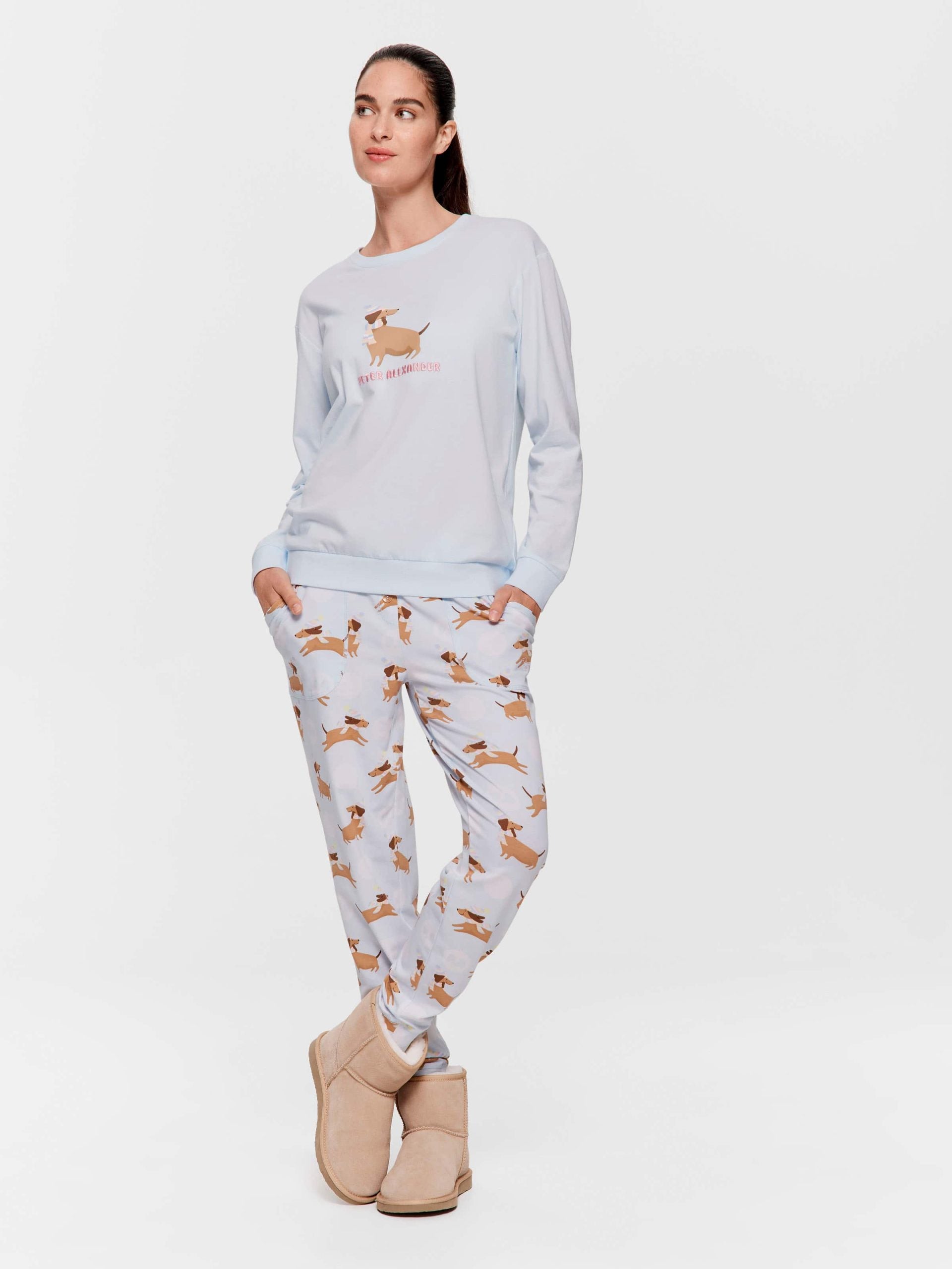 Beanie Dog Long Sleeve Top Blue image 1