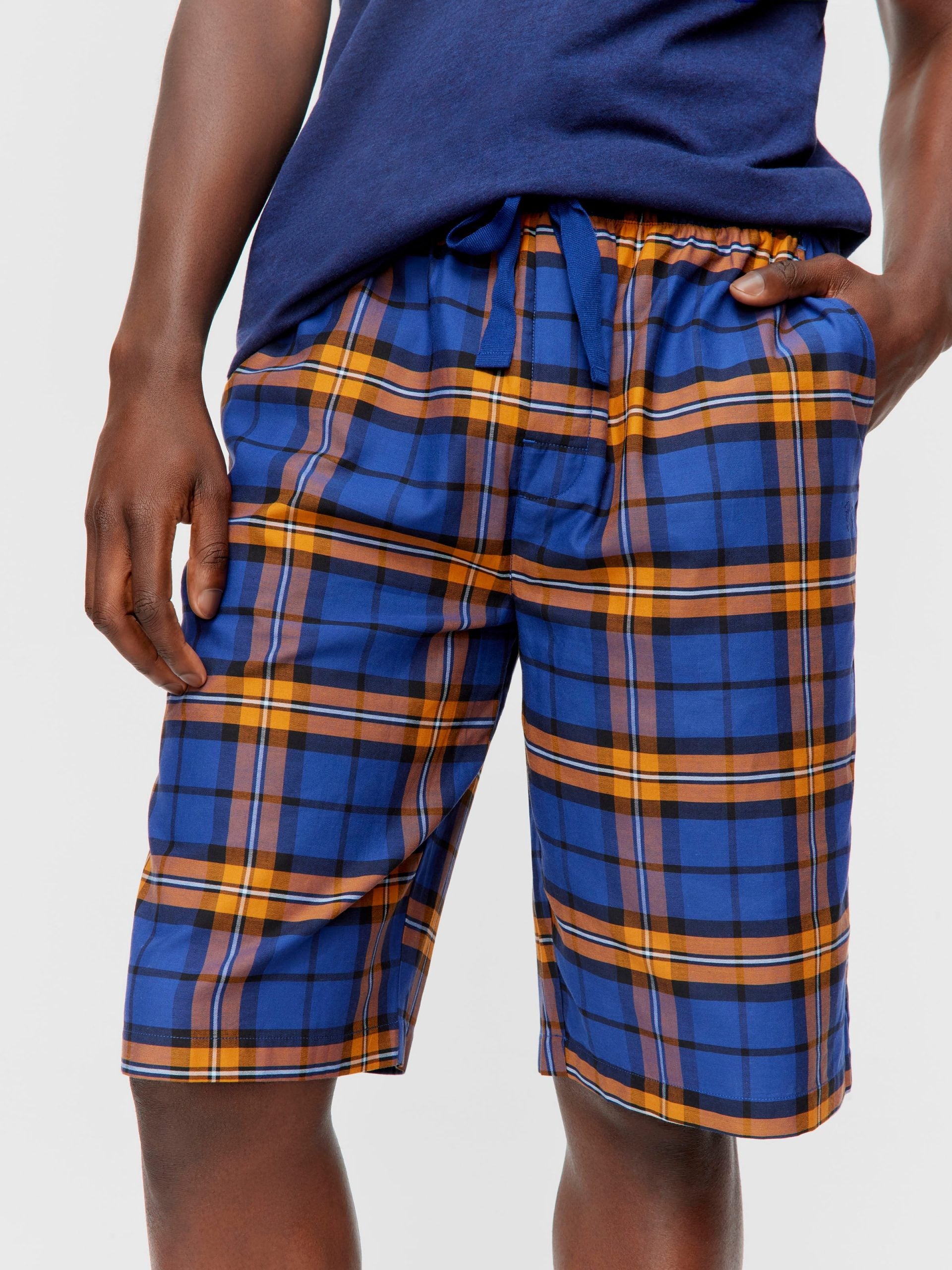 Navy Check Long Short navy image 1
