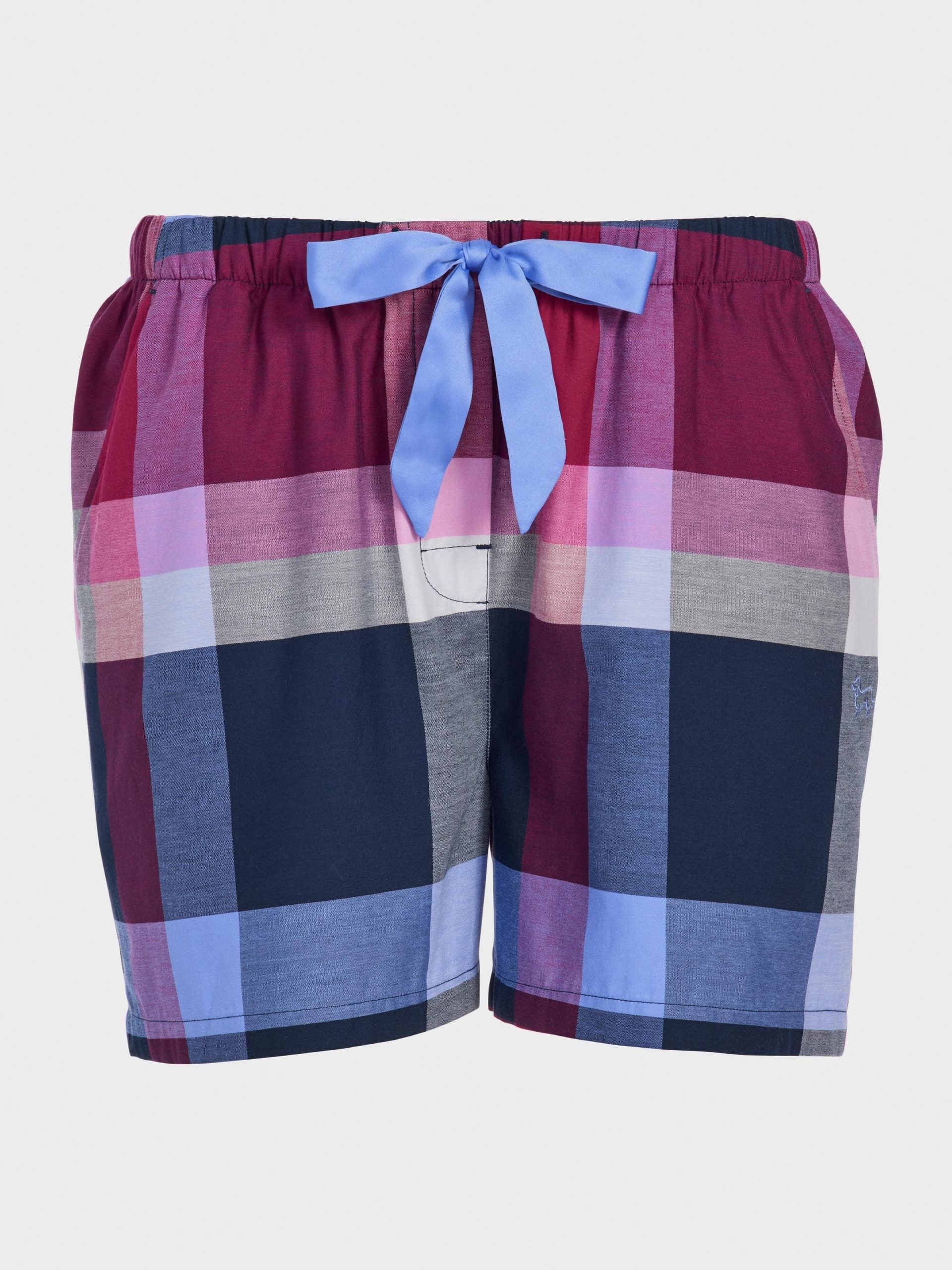 Navy & Maroon Check Mid Short multi image 3