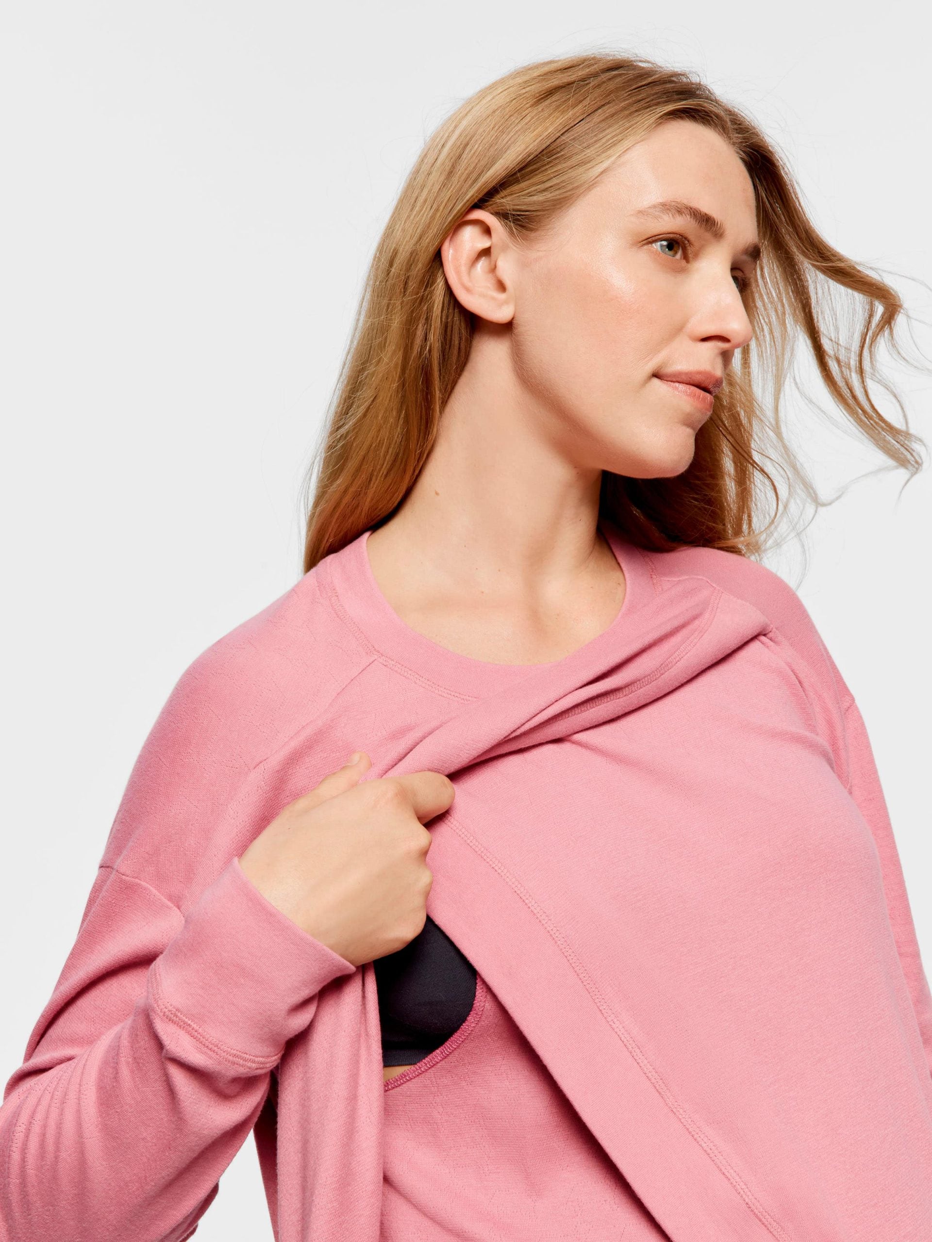 Maternity Pointelle Long Sleeve Pj Set rose image 3