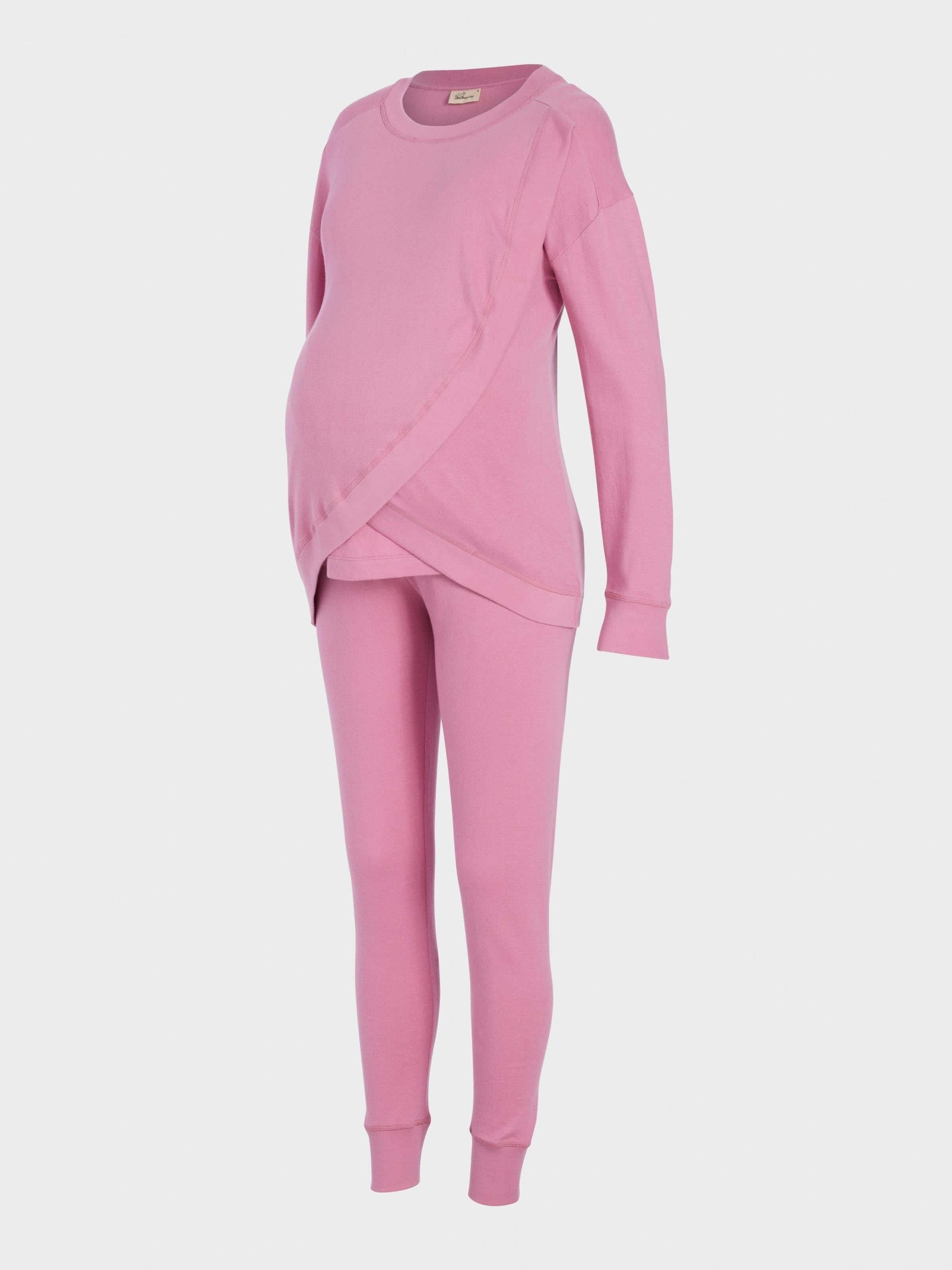 Maternity Pointelle Long Sleeve Pj Set rose image 4