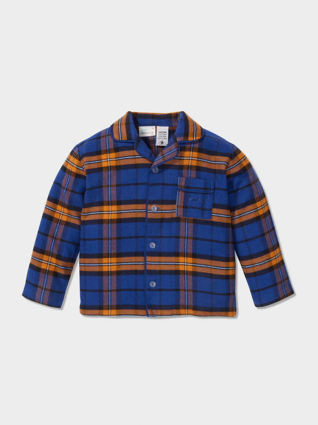 Boys Flannel Check Pj Set navy image 2