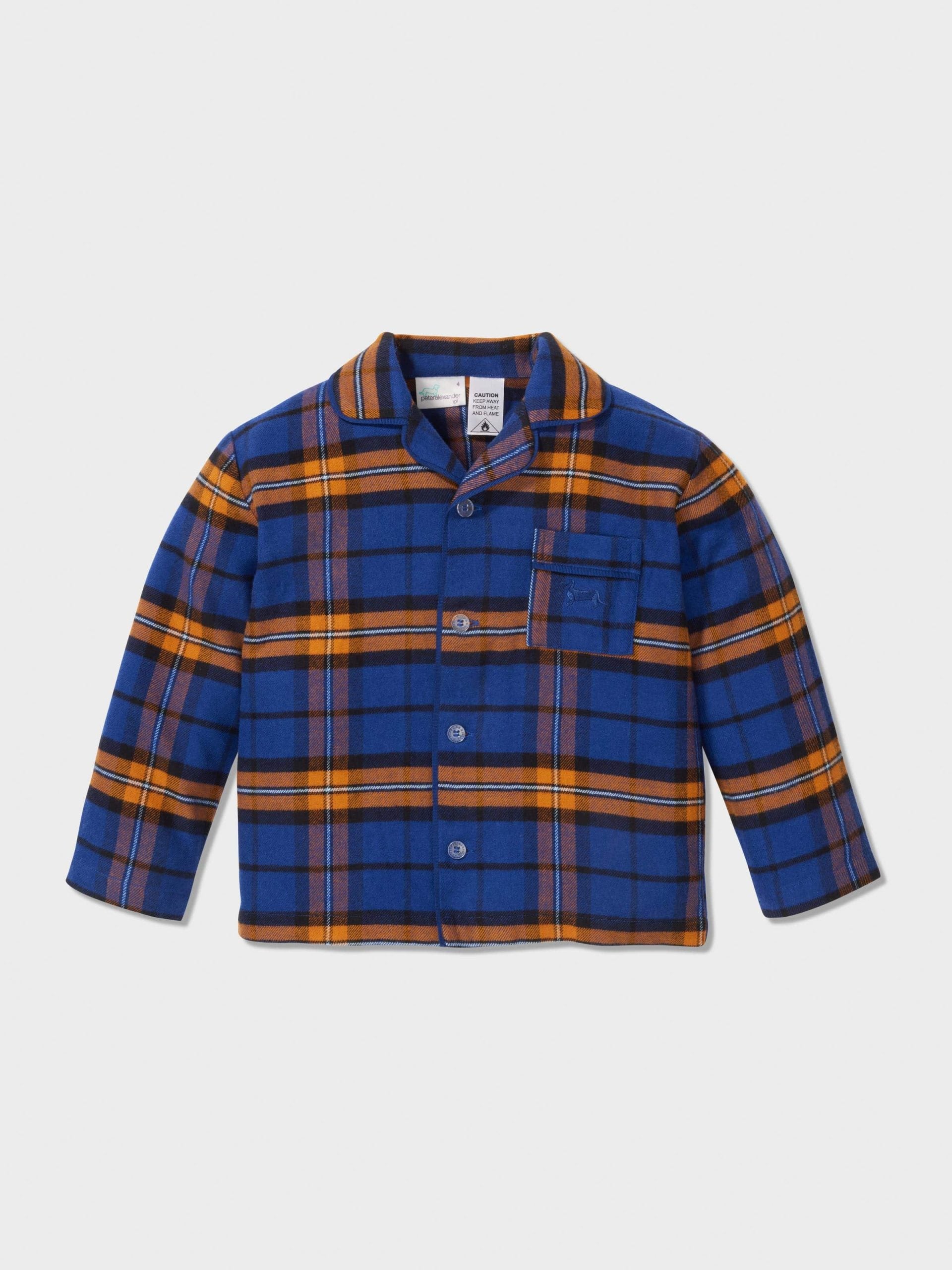 Boys Flannel Check Pj Set navy image 2