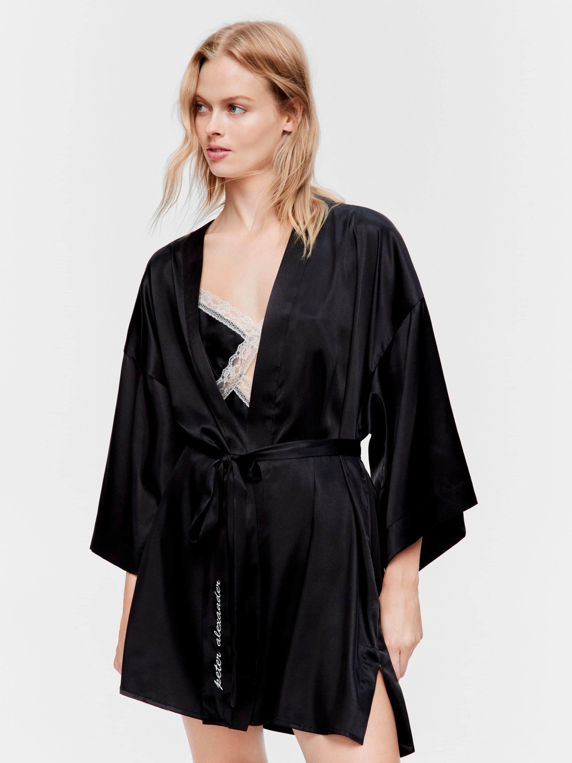 Boudoir Satin Gown black image 3