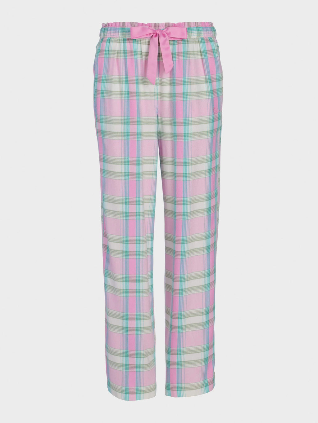 Pink Check Wide Leg Bamboo Flannelette Pj Pant Multi image 3