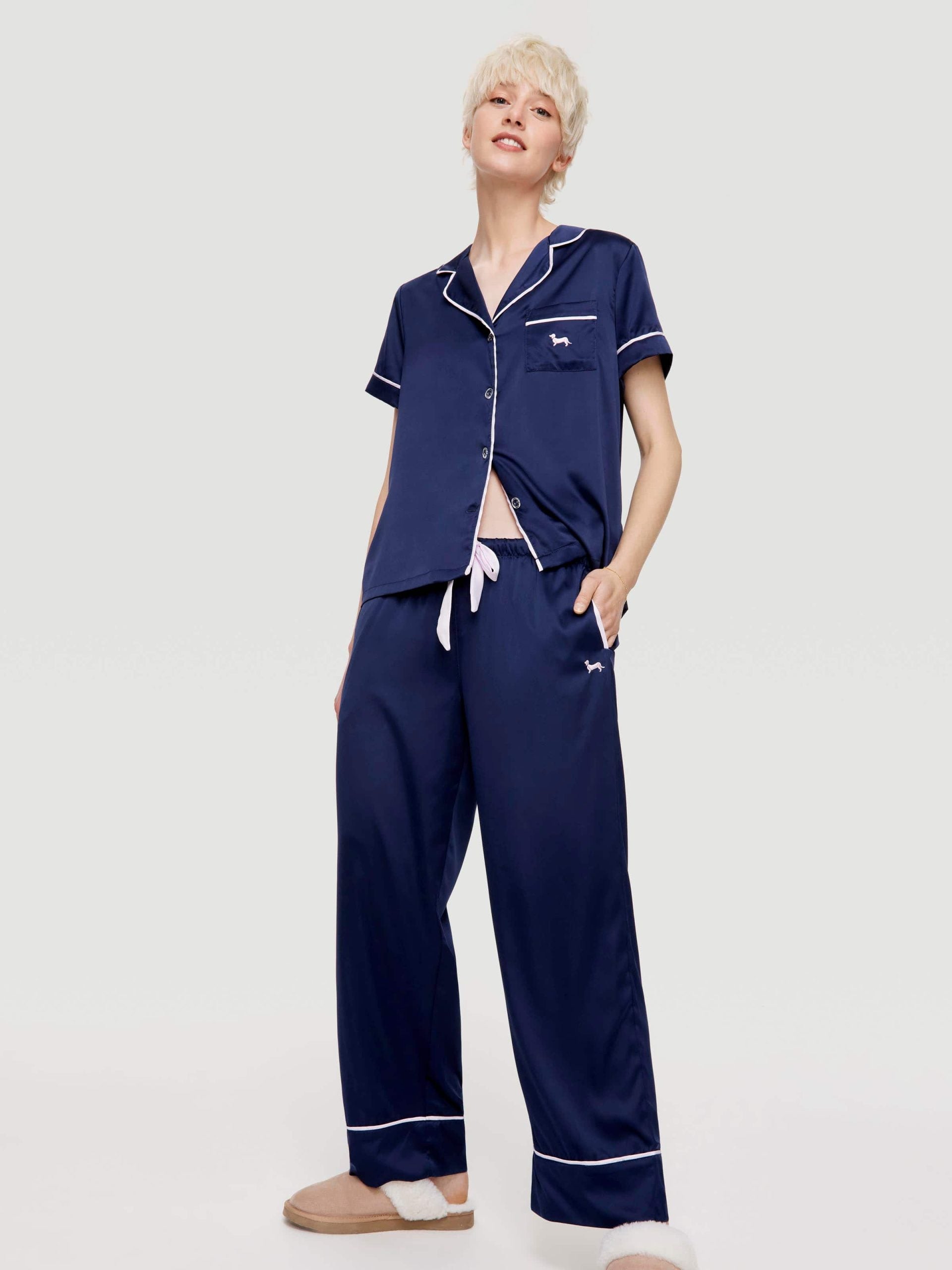 Navy Tux Luxe Satin Pj Pant navy image 0