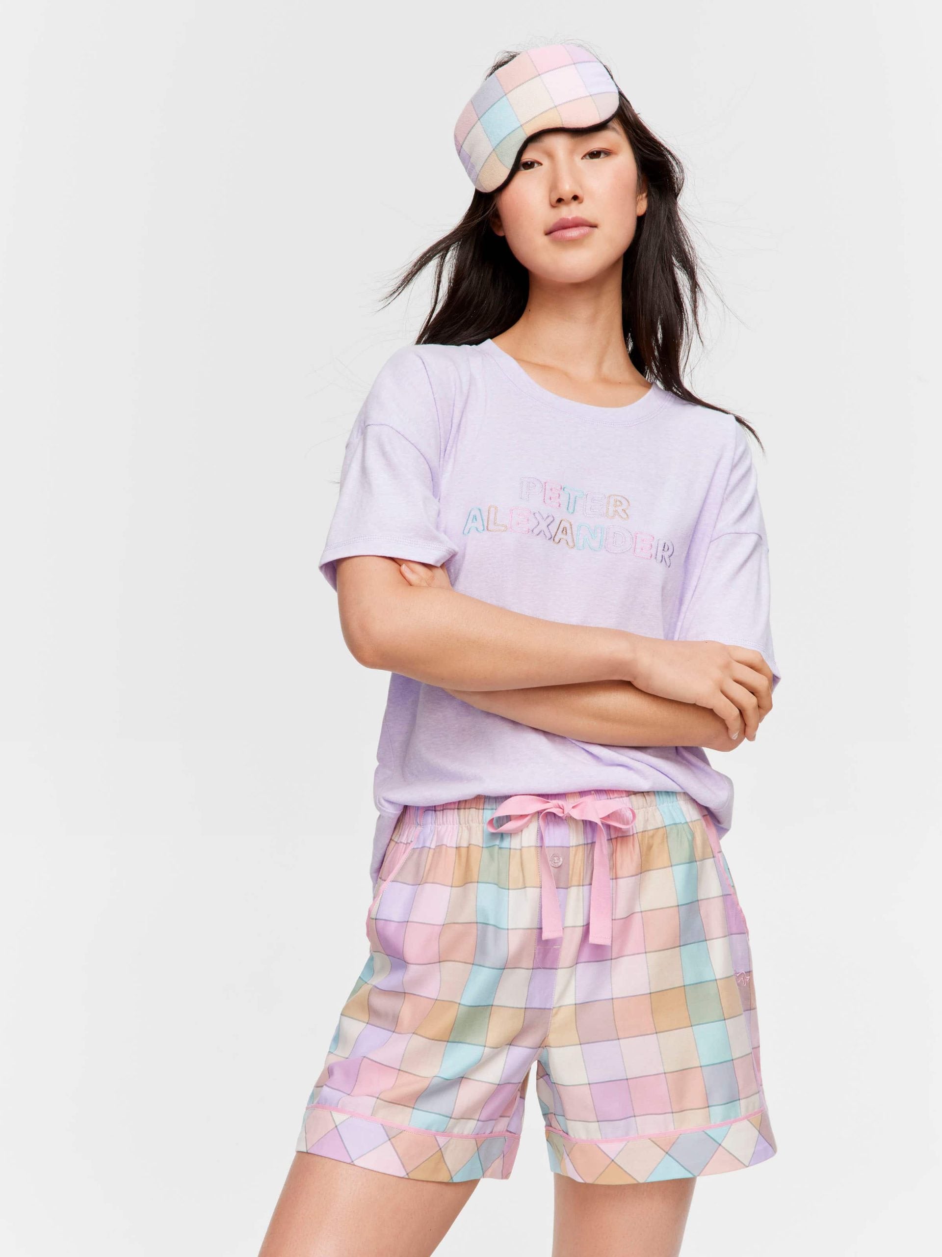 Pink Bold Check Mid Short multi image 0