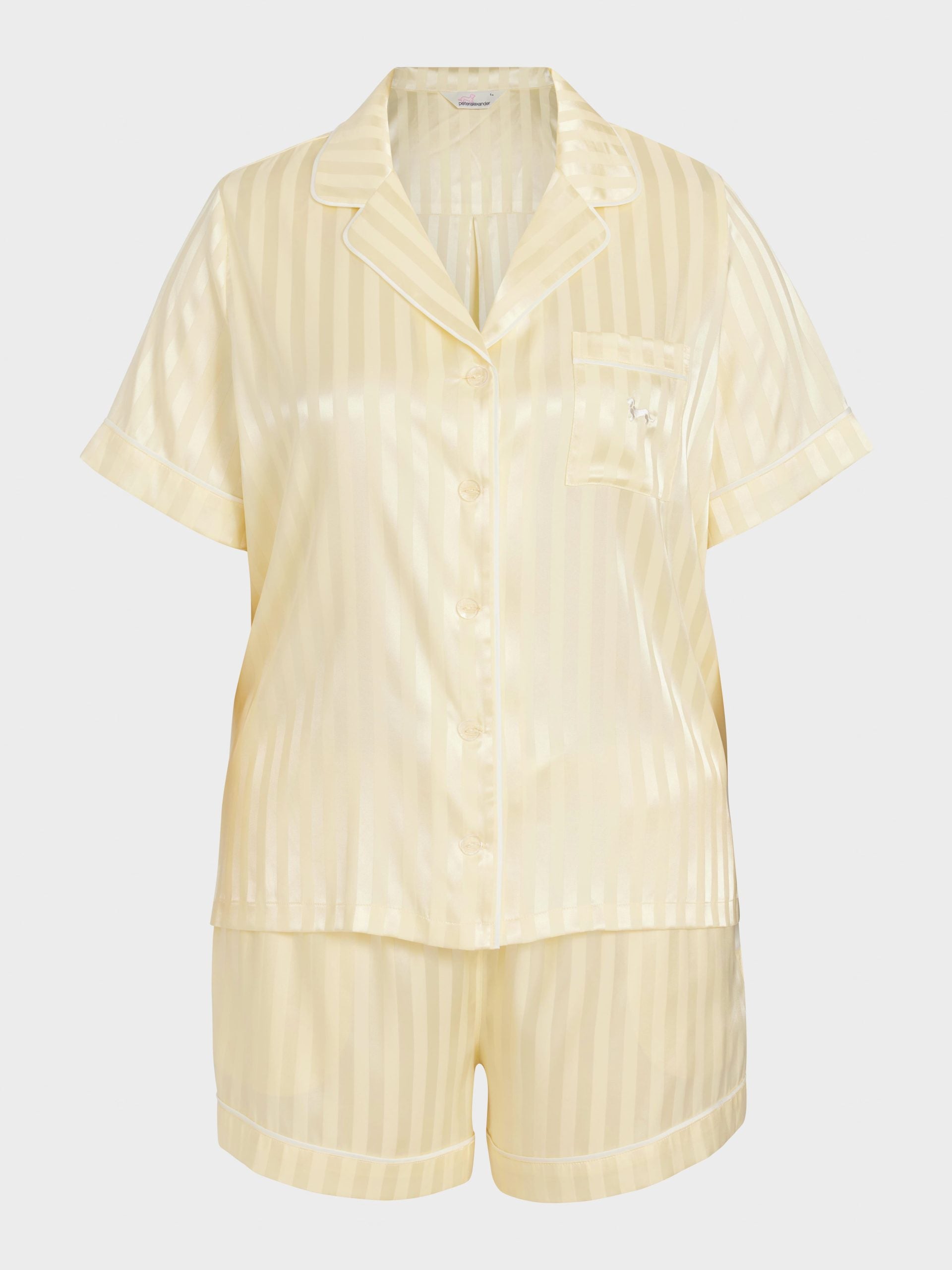 P.A. Plus Butter Stripe Chic Satin Shortie Pj Set Butter image 4