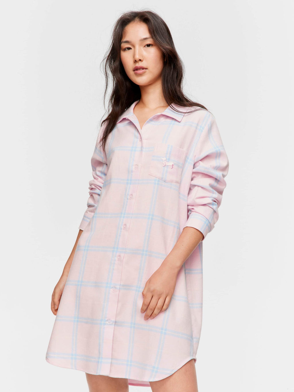 Pink Check Flannelette Nightshirt multi image 1