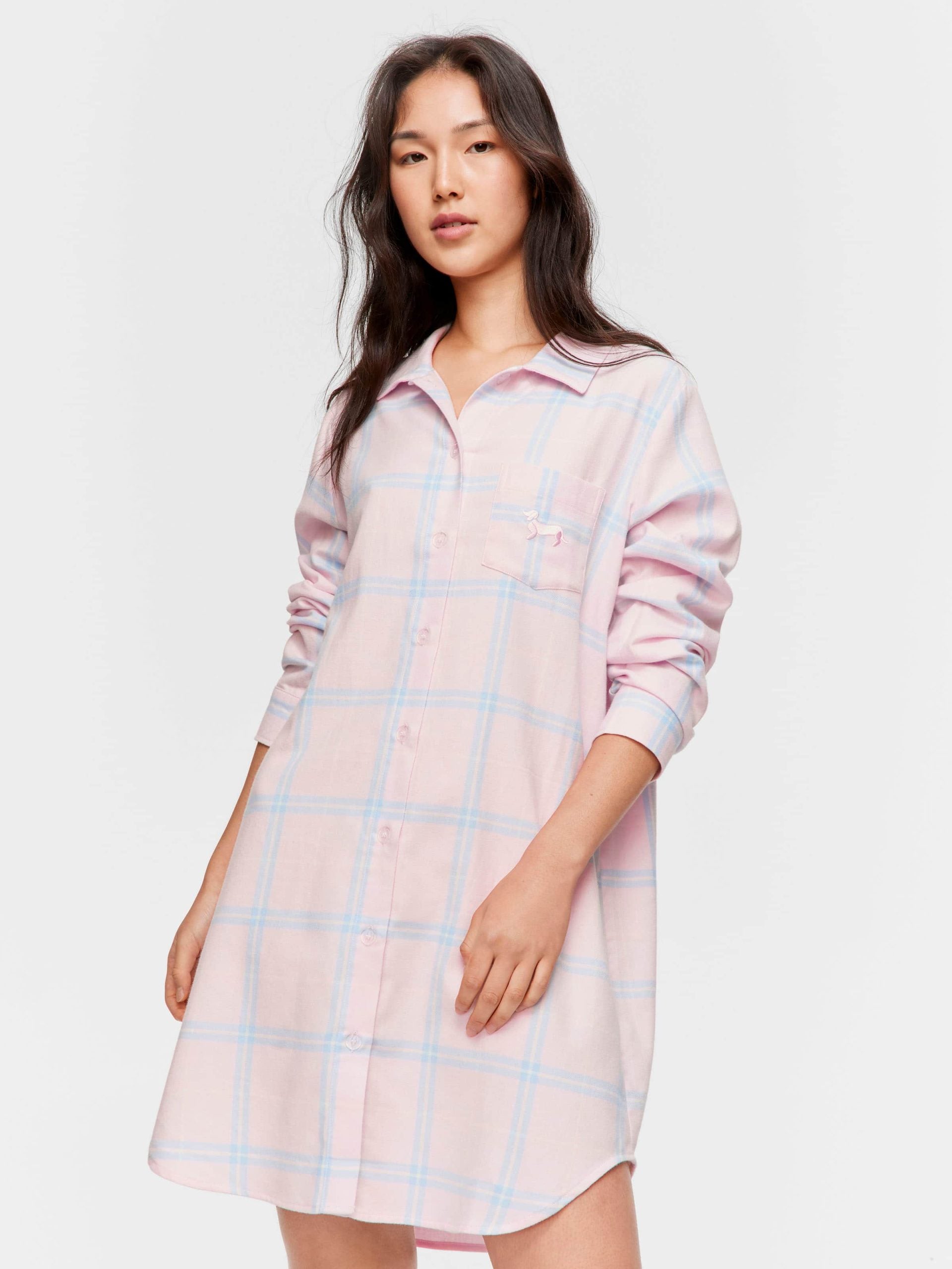 Pink Check Flannelette Nightshirt multi image 1
