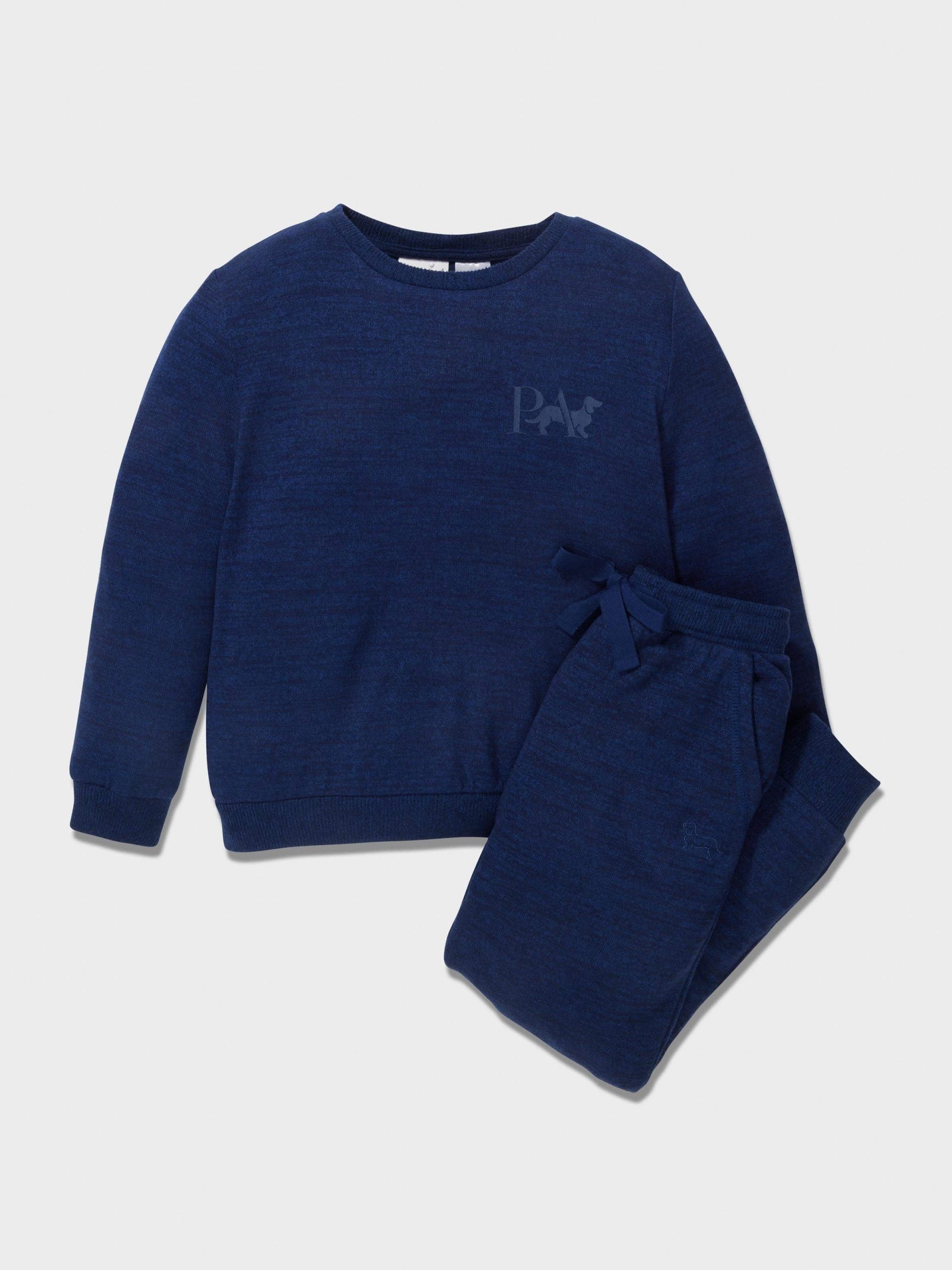 Boys Fuzzy Navy Pj Set navymarle image 2