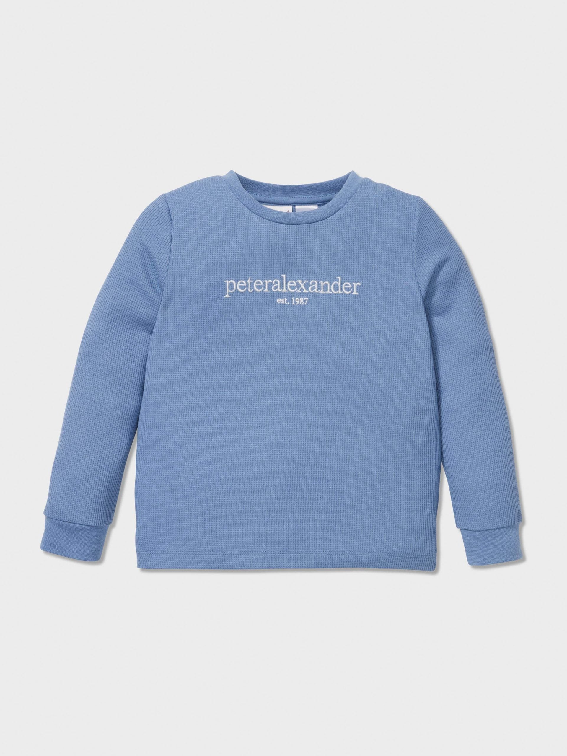 Jnr Boys Heritage Waffle Long Pj Set blue image 2