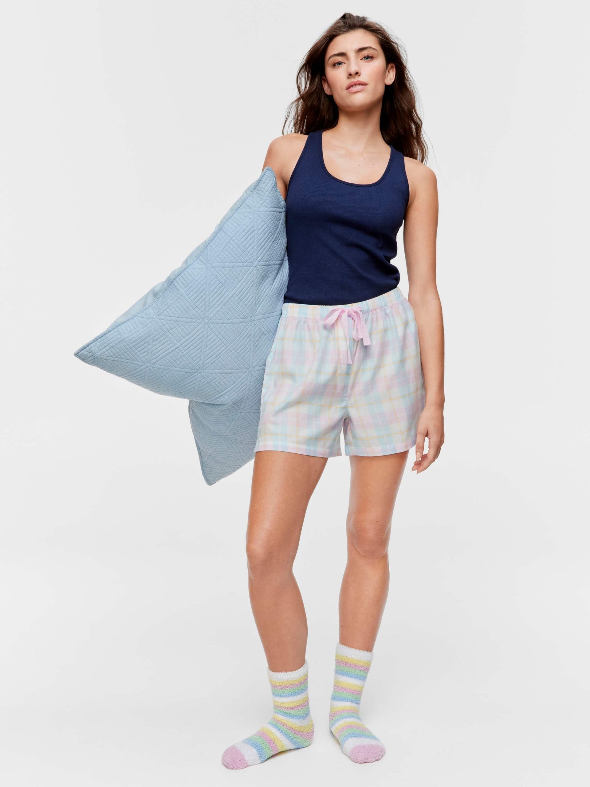Pastel Check Mid Short multi image 1
