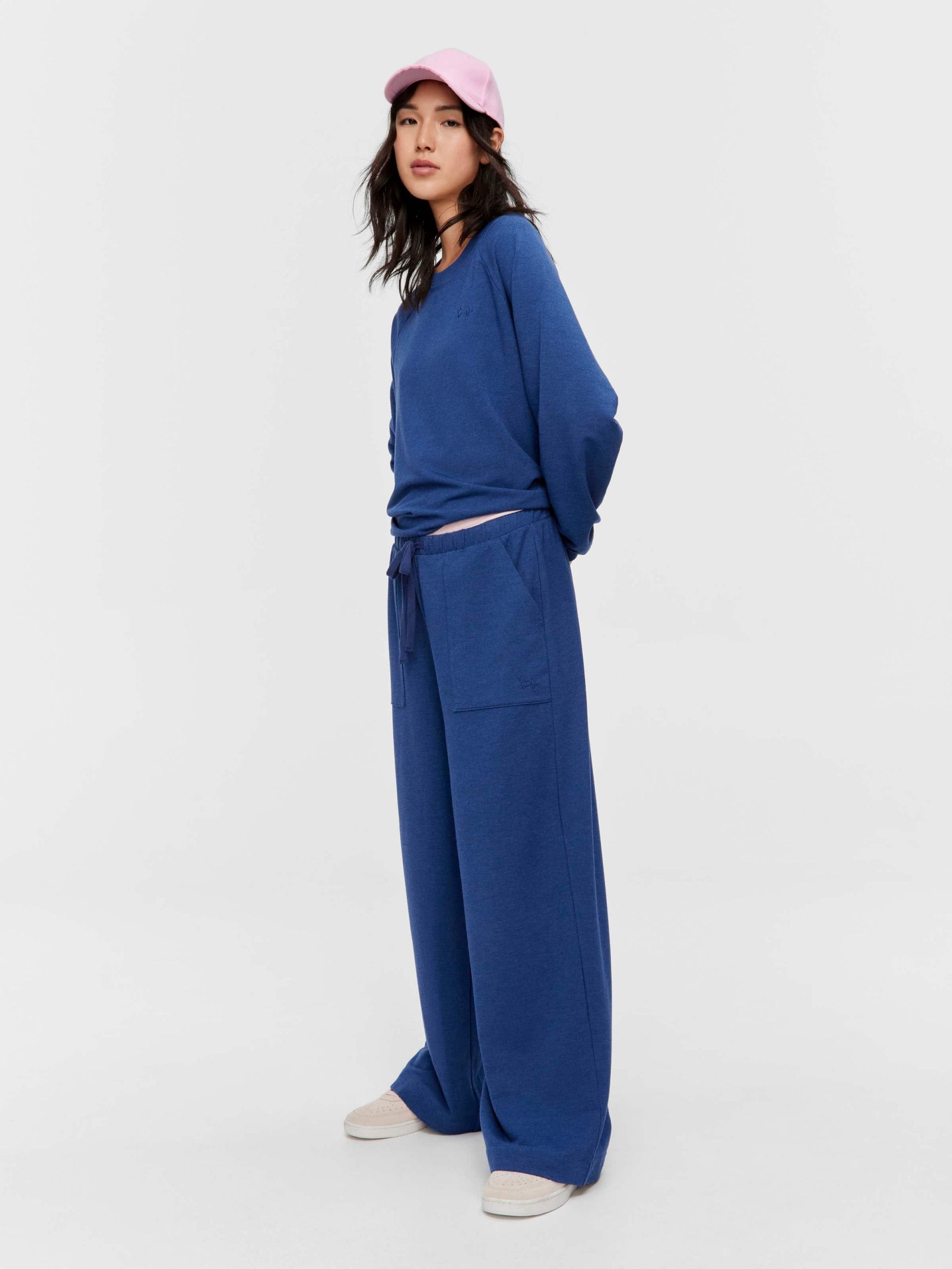 Navy Track Wide Leg Pj Pant navy image 0