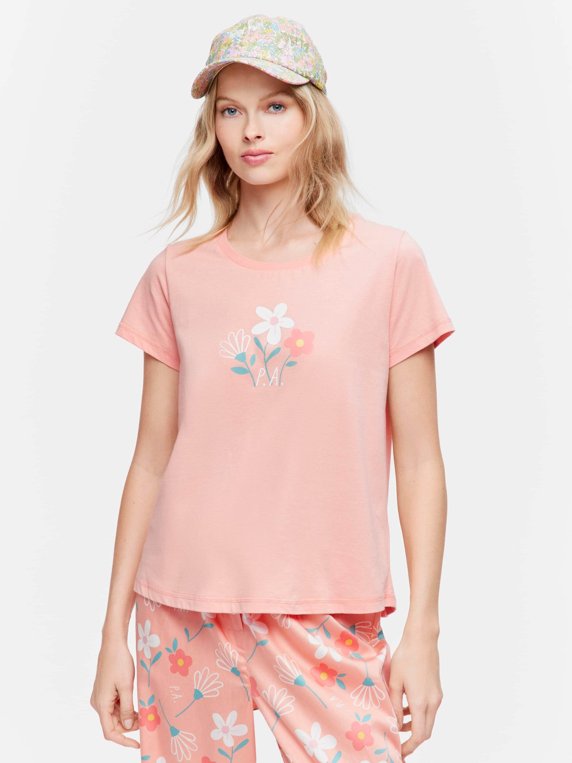 Floral Tee & Pants Pj Set multi image 1